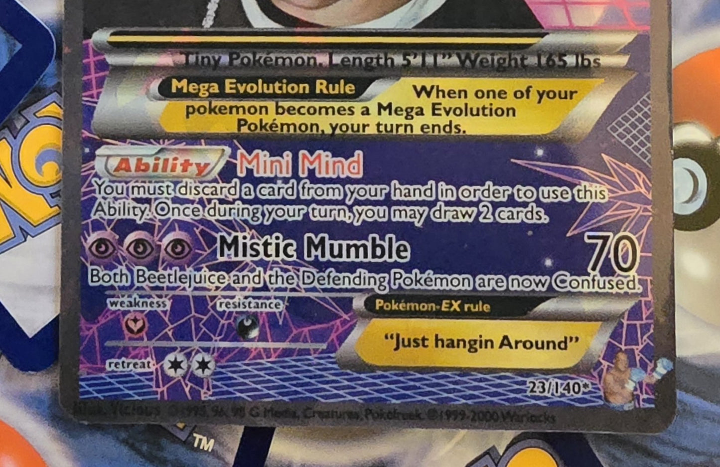 Beetlejuice Pokemon Card - Howard Stern Show - Just Hangin Around