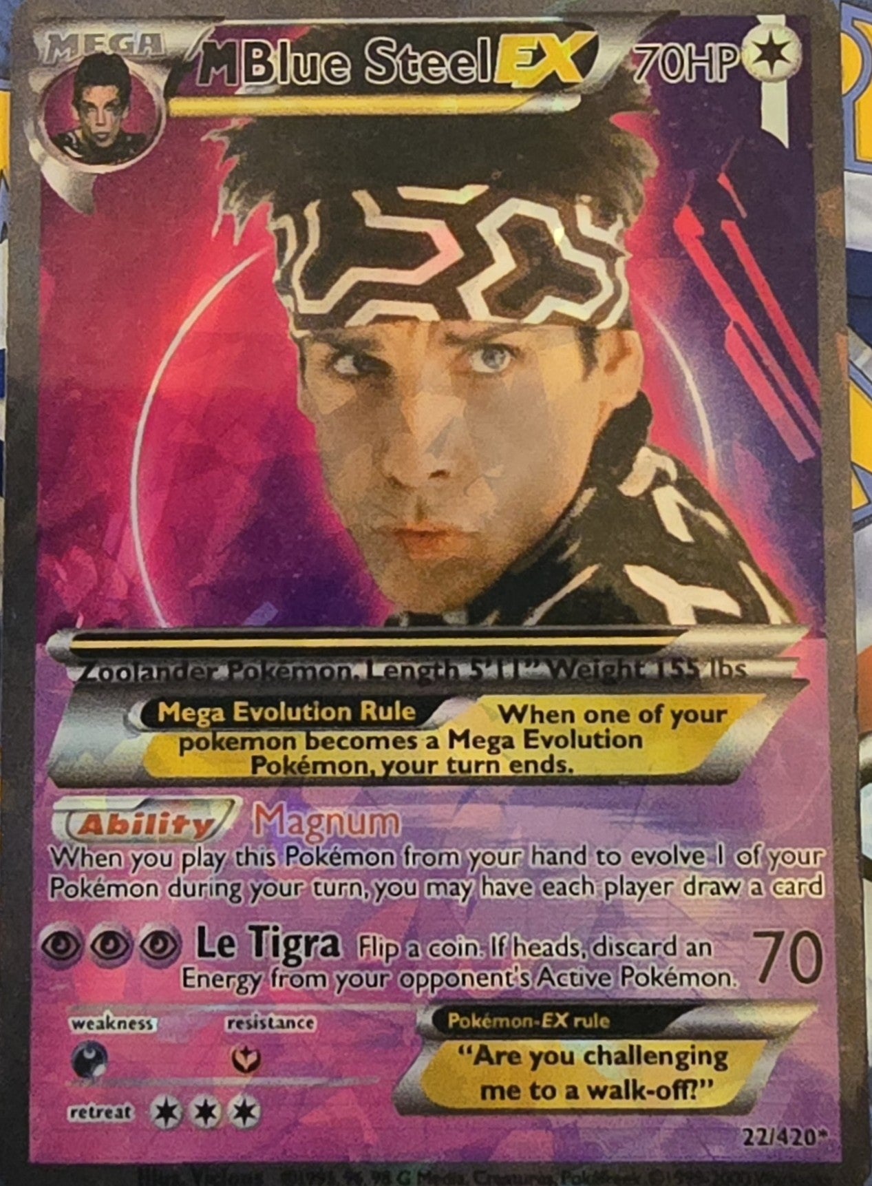 Blue Steel Zoolander Pokémon Card