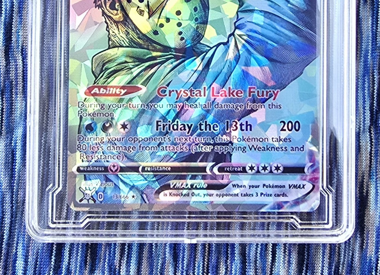 Jason Voorhees w/ custom slab Pokemon Card