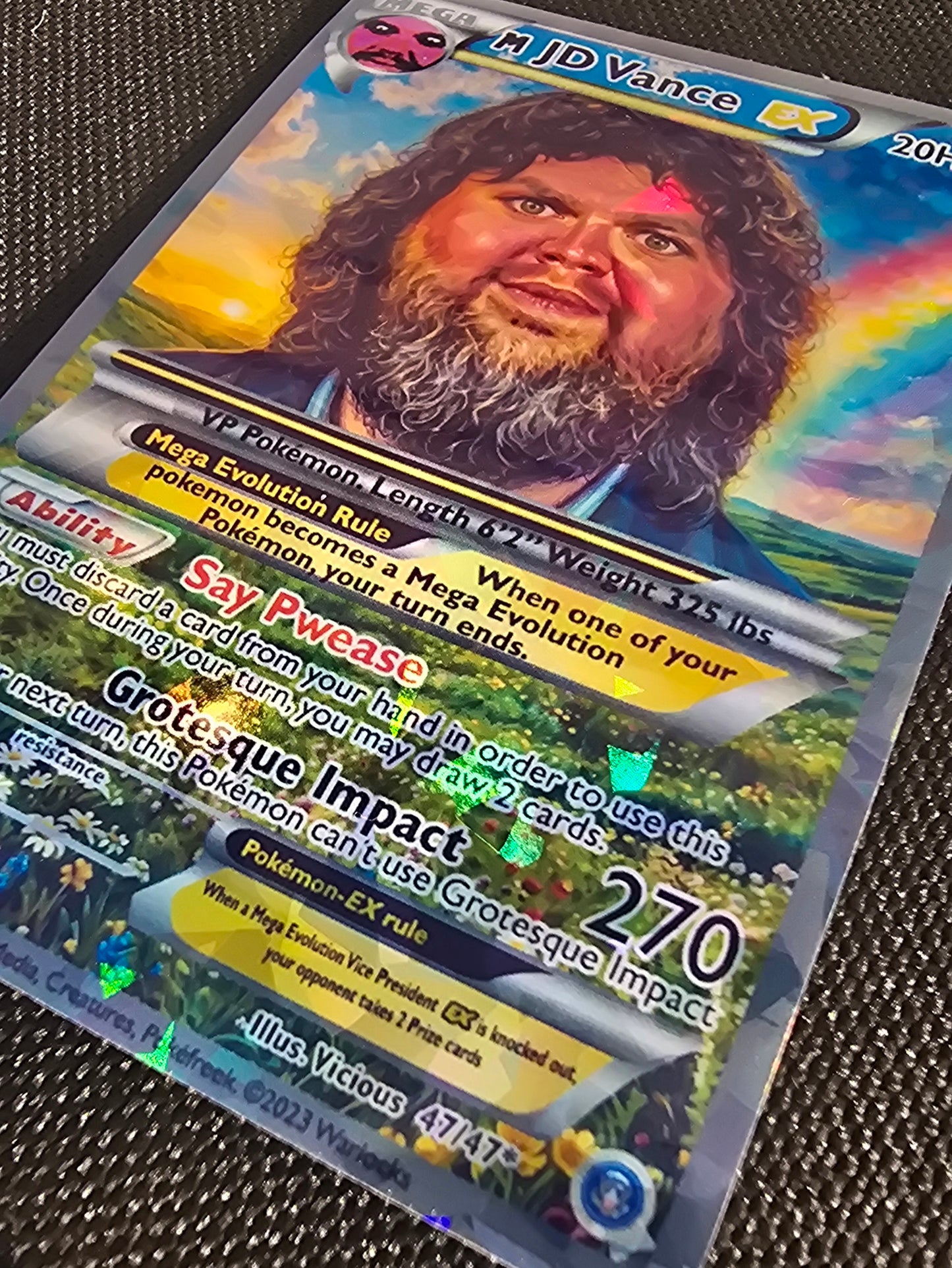 JD Vance meme Pokemon Card - say pwease meme