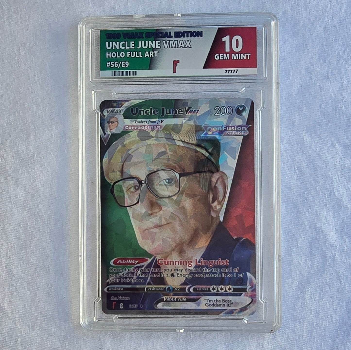 Uncle June Pokemon Card w/ Custom Slab - The Sopranos - Uncle Jr