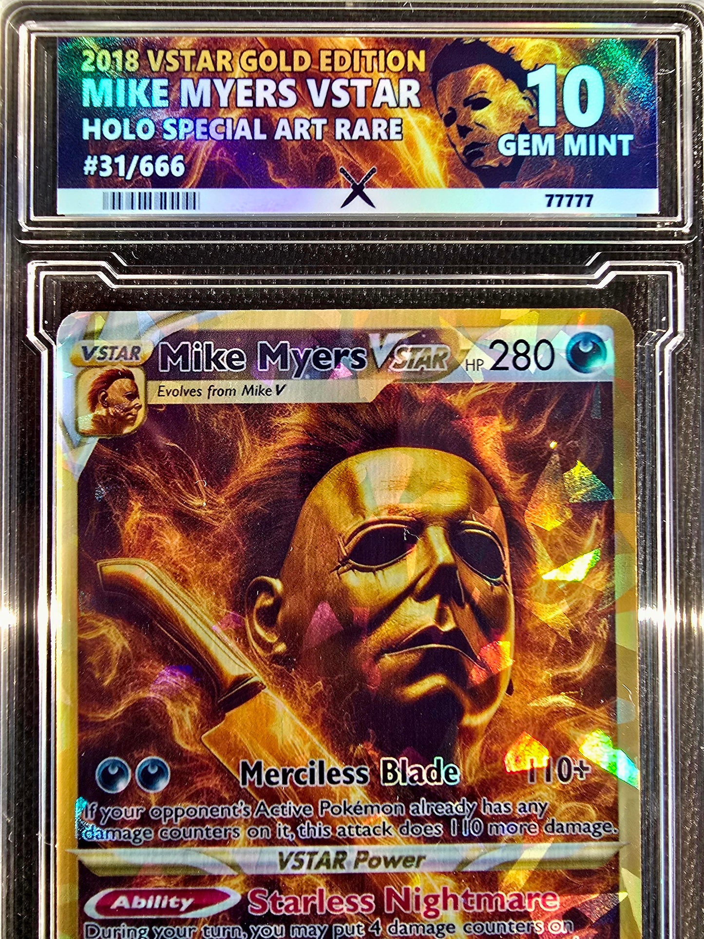 Michael Myers Pokemon Card w/ custom slab