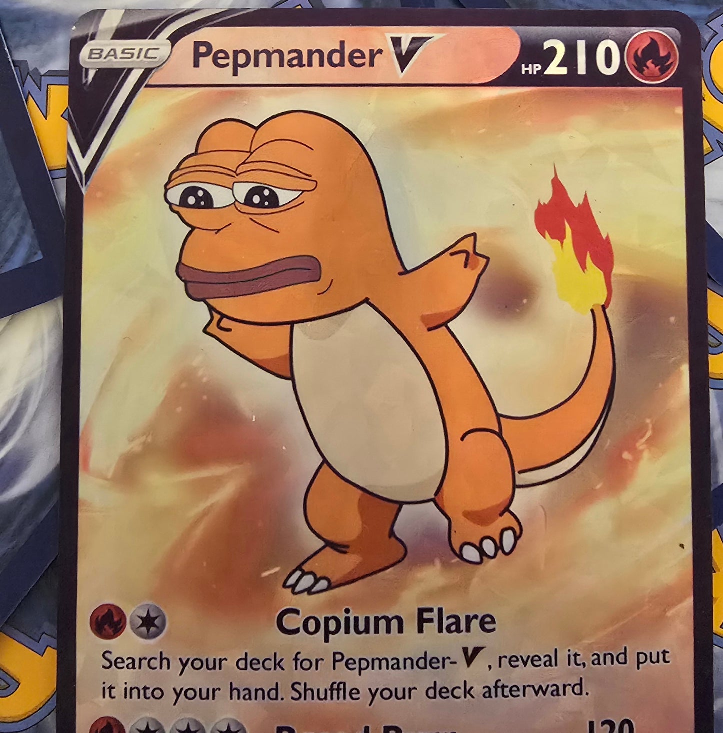 Pepemander Pokemon Card - pepe and charmander
