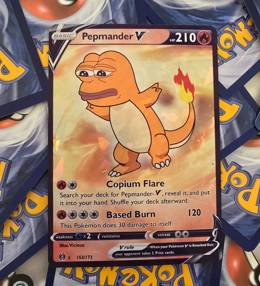 Pepemander Pokemon Card - pepe and charmander