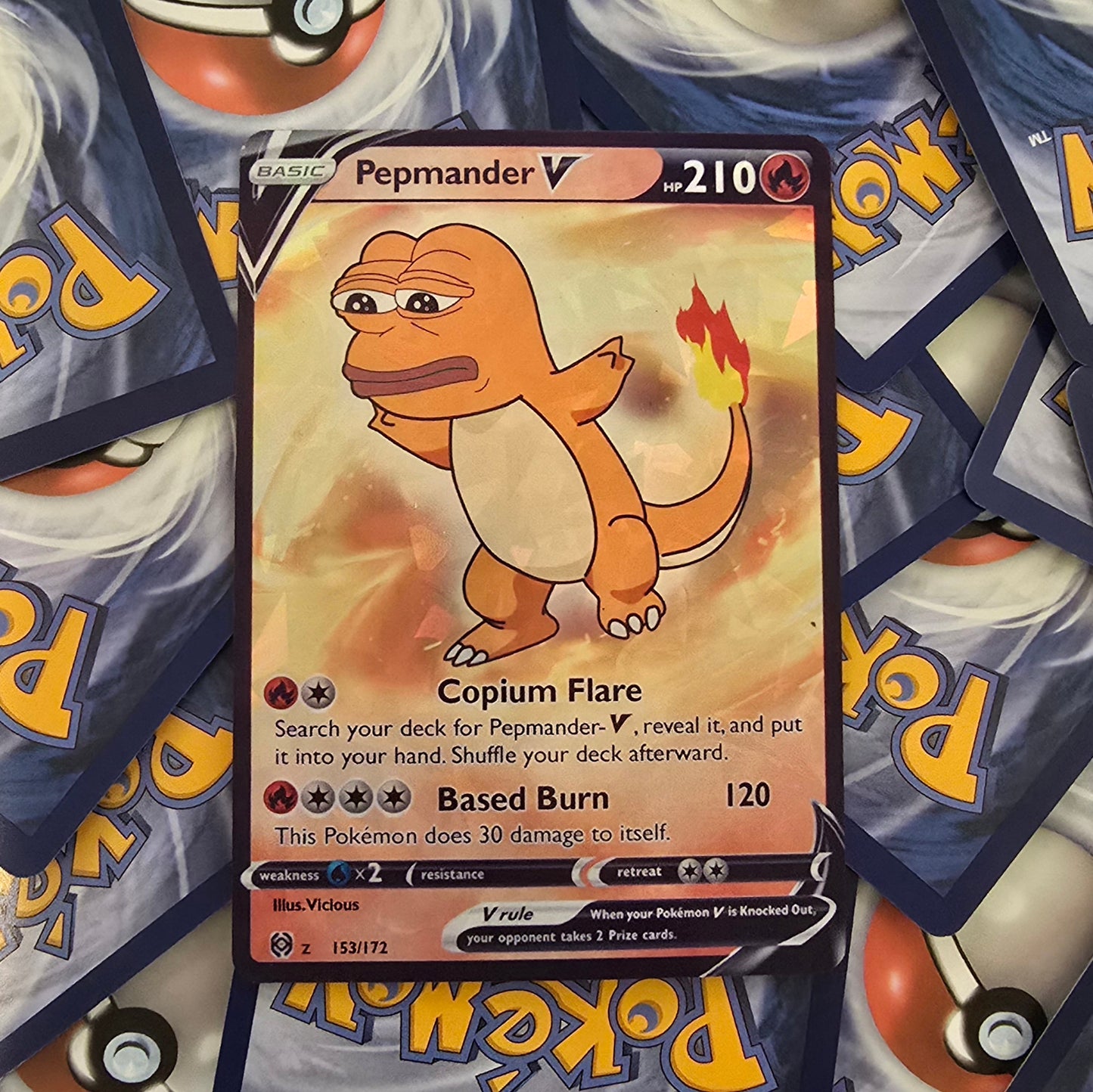 Pepemander Pokemon Card - pepe and charmander