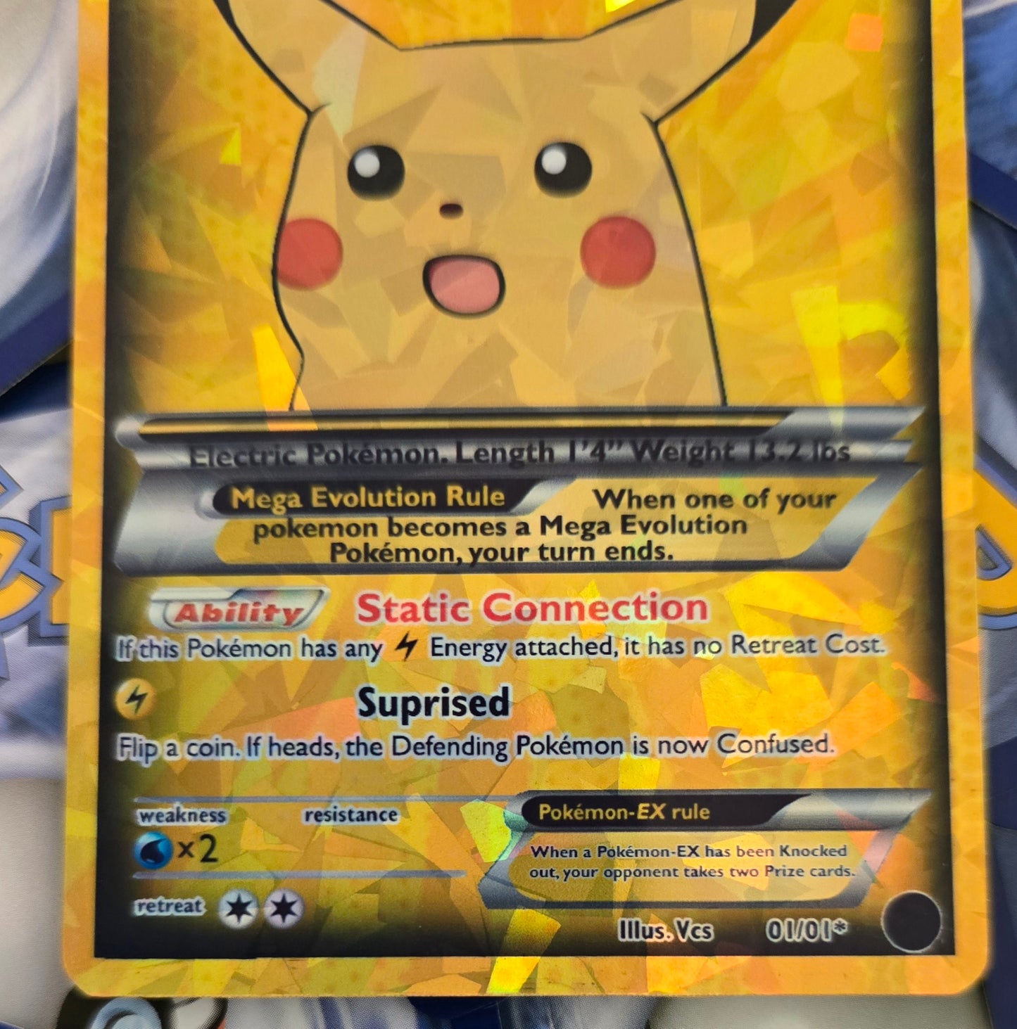 Surprised Pikachu Pokemon Card