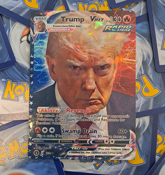 Donald Trump mugshot Pokemon Card