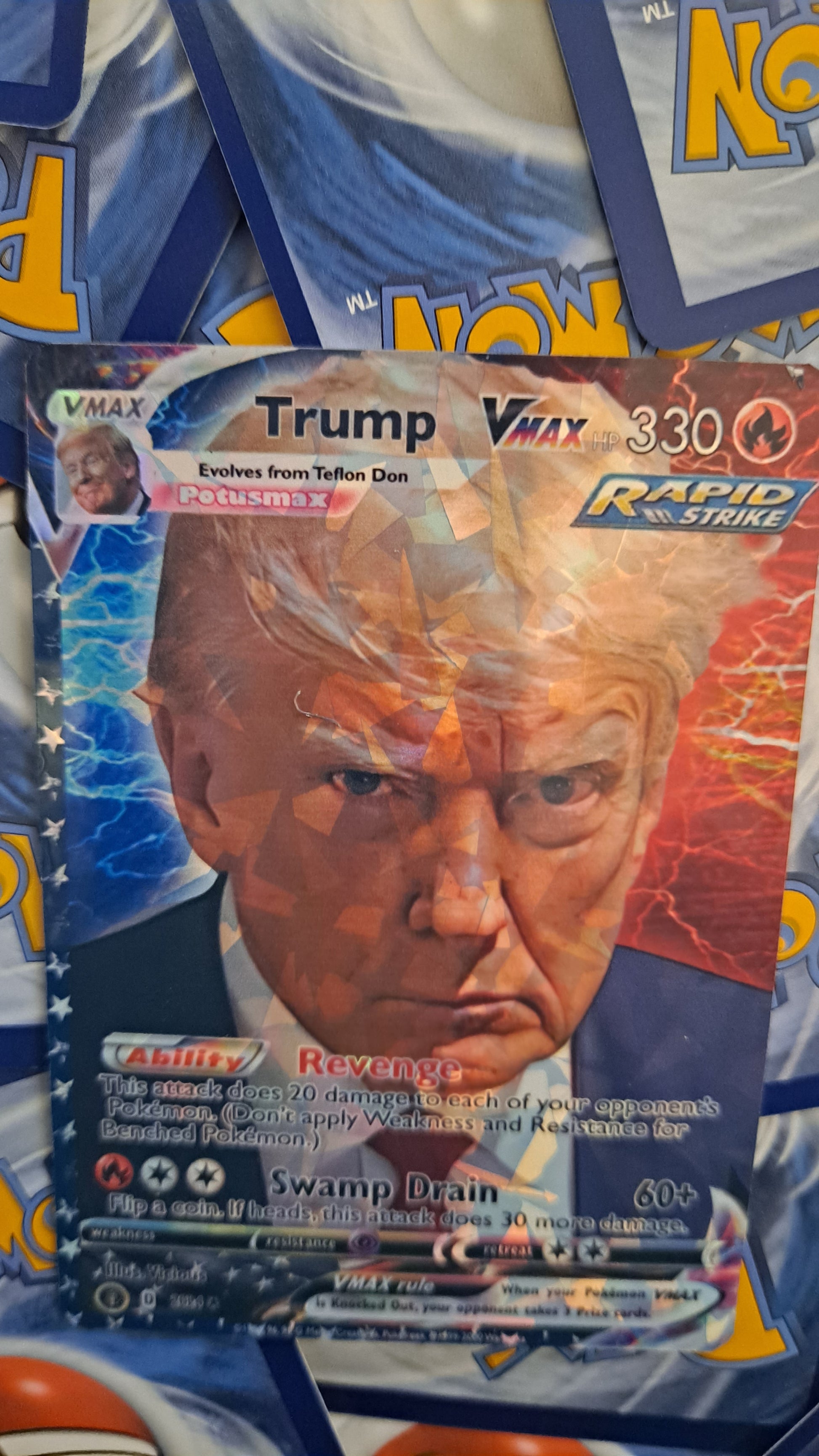 Donald Trump mugshot Pokemon Card