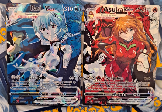 Asuka Langley and Rei Ayanami Pokemon Card bundle -  Neon Genesis Evangelion - Anime