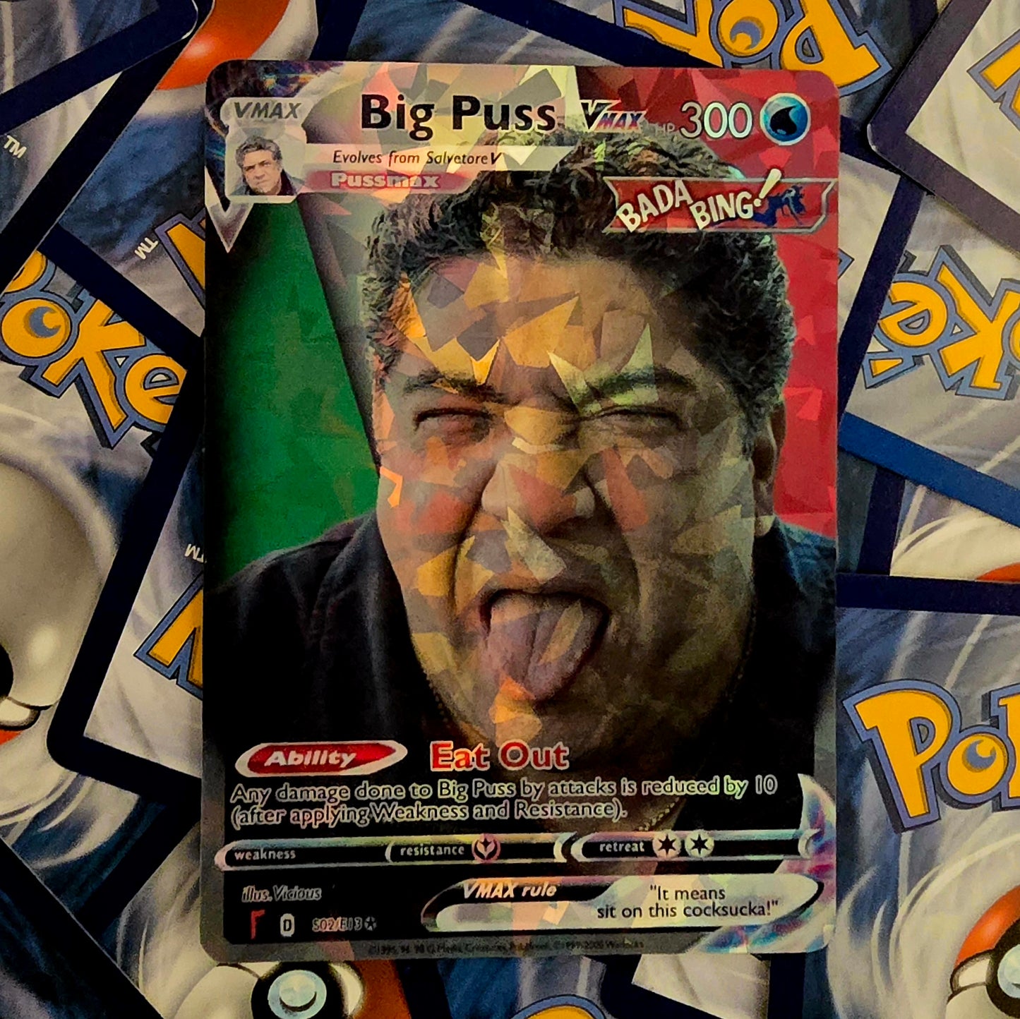 Salvatore "Big Puss" Pokemon Card alt version
