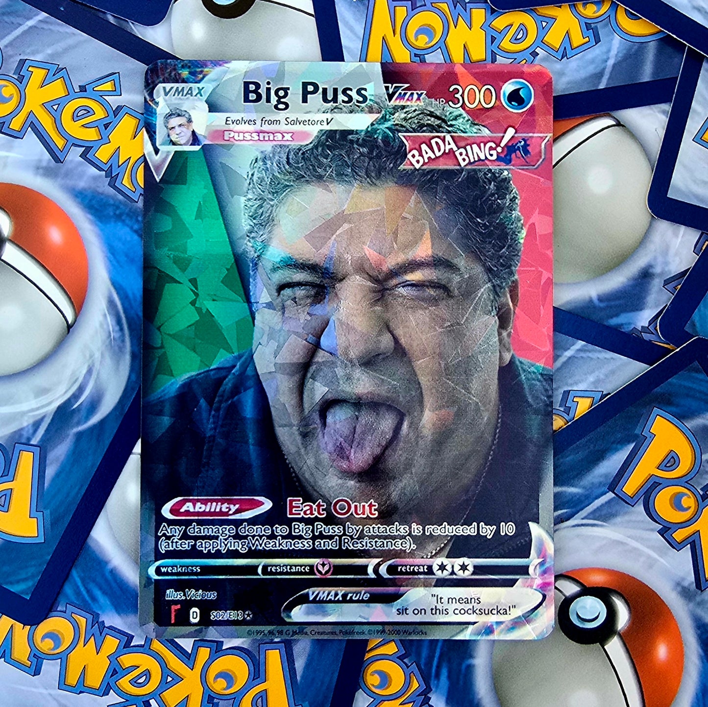 Salvatore "Big Puss" Pokemon Card alt version
