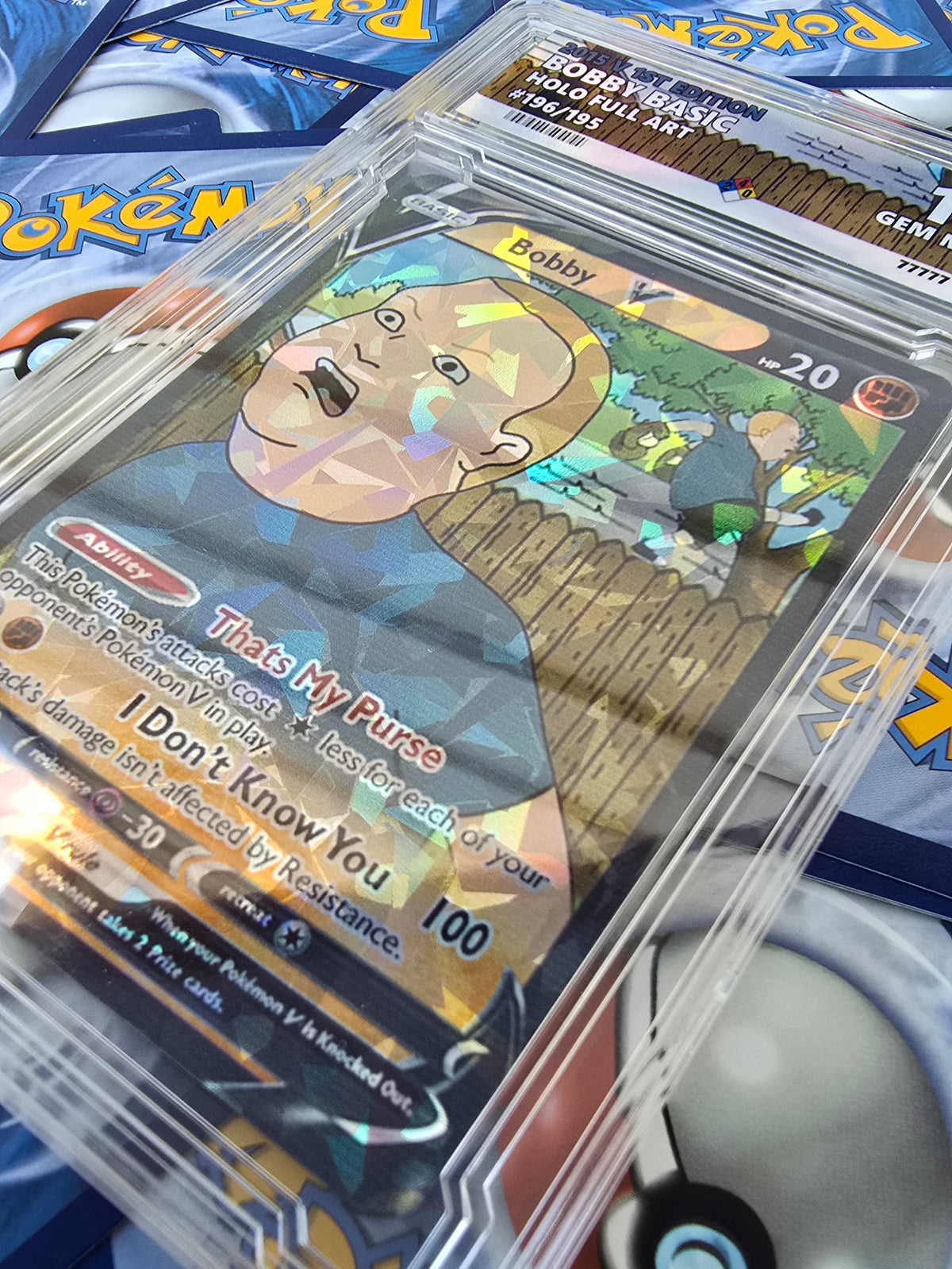 Bobby Hill Pokemon Card - W/ Custom Graded Slab
