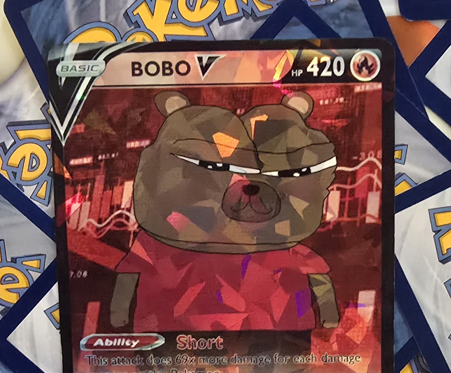 BOBO The Bear Meme Pokemon Card