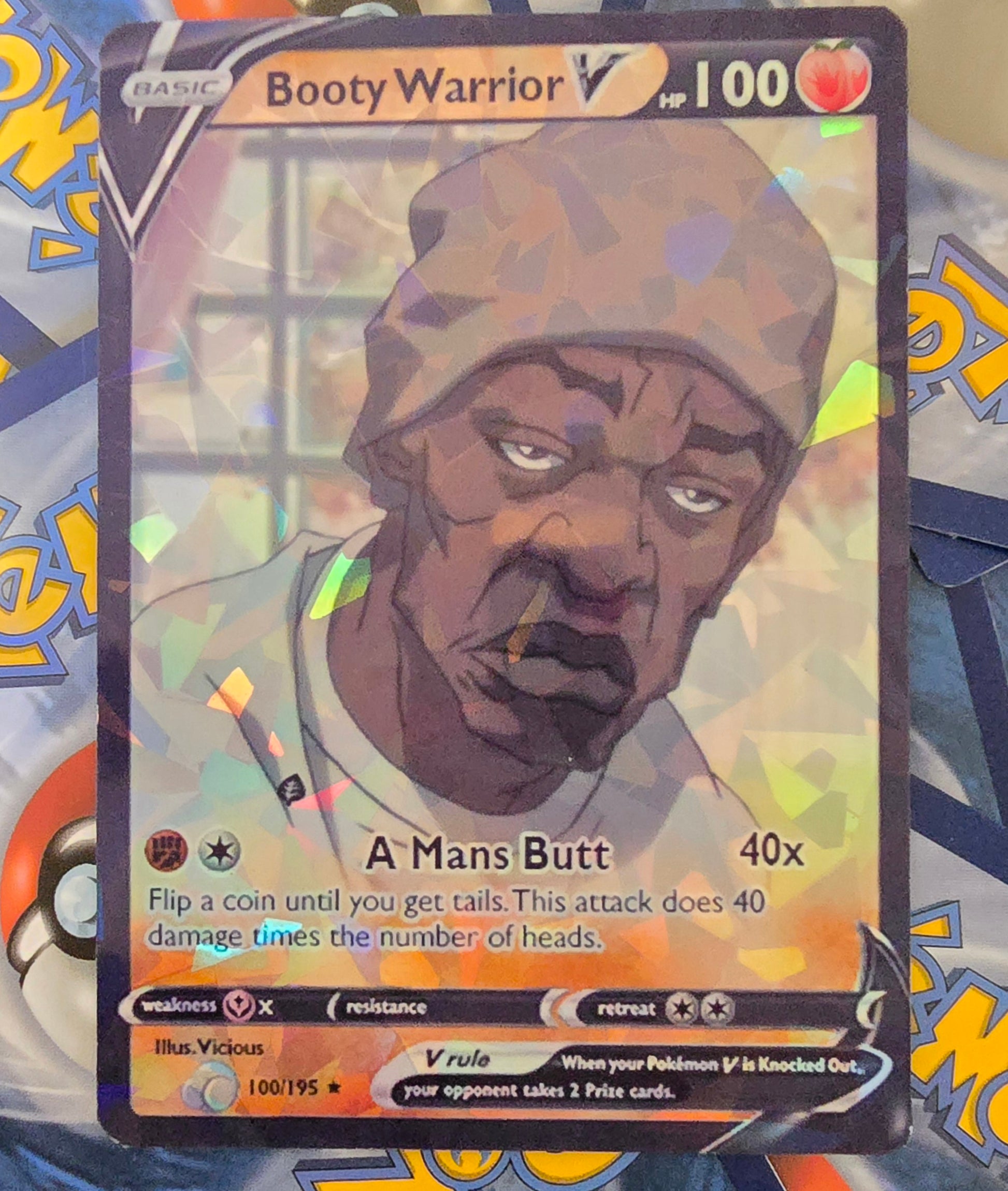 Booty Warrior Cartoon Style Pokemon Card
