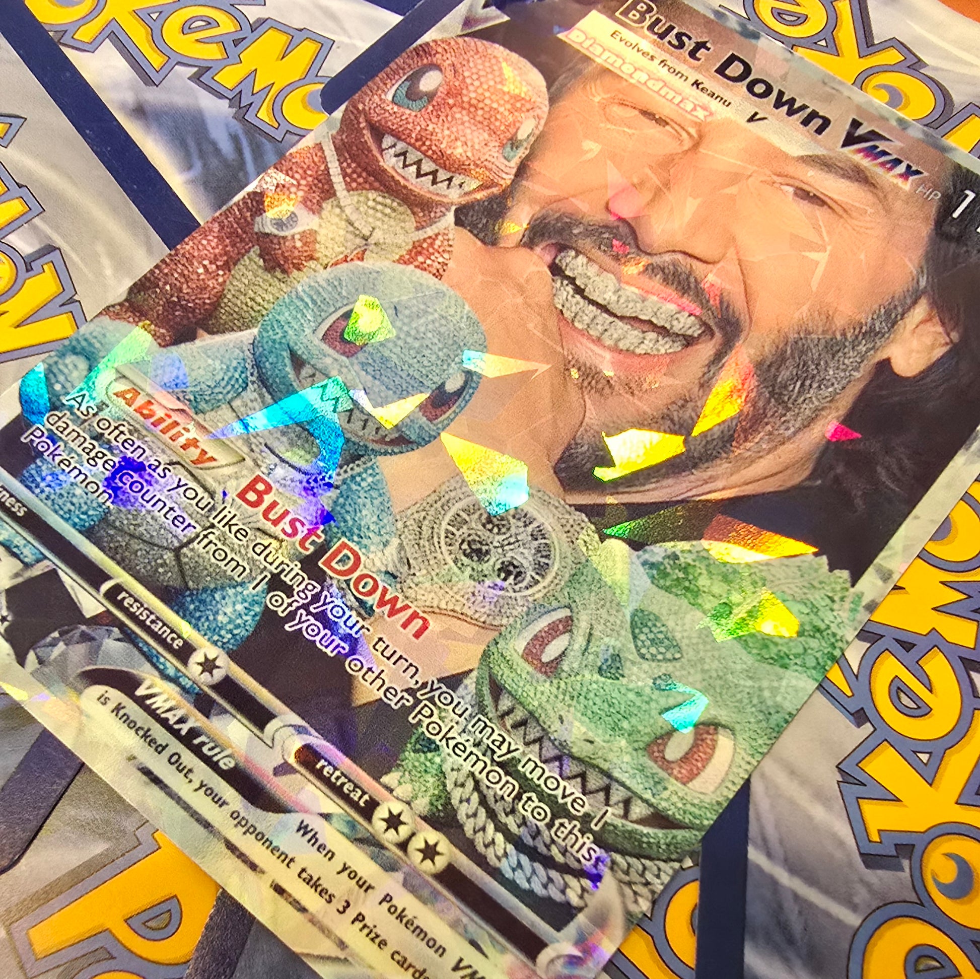 Bust Down Keanu Pokemon Card - Meme