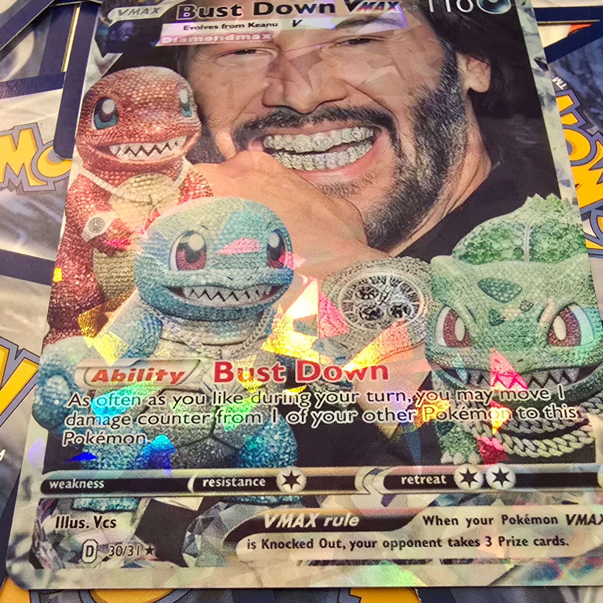 Bust Down Keanu Pokemon Card - Meme