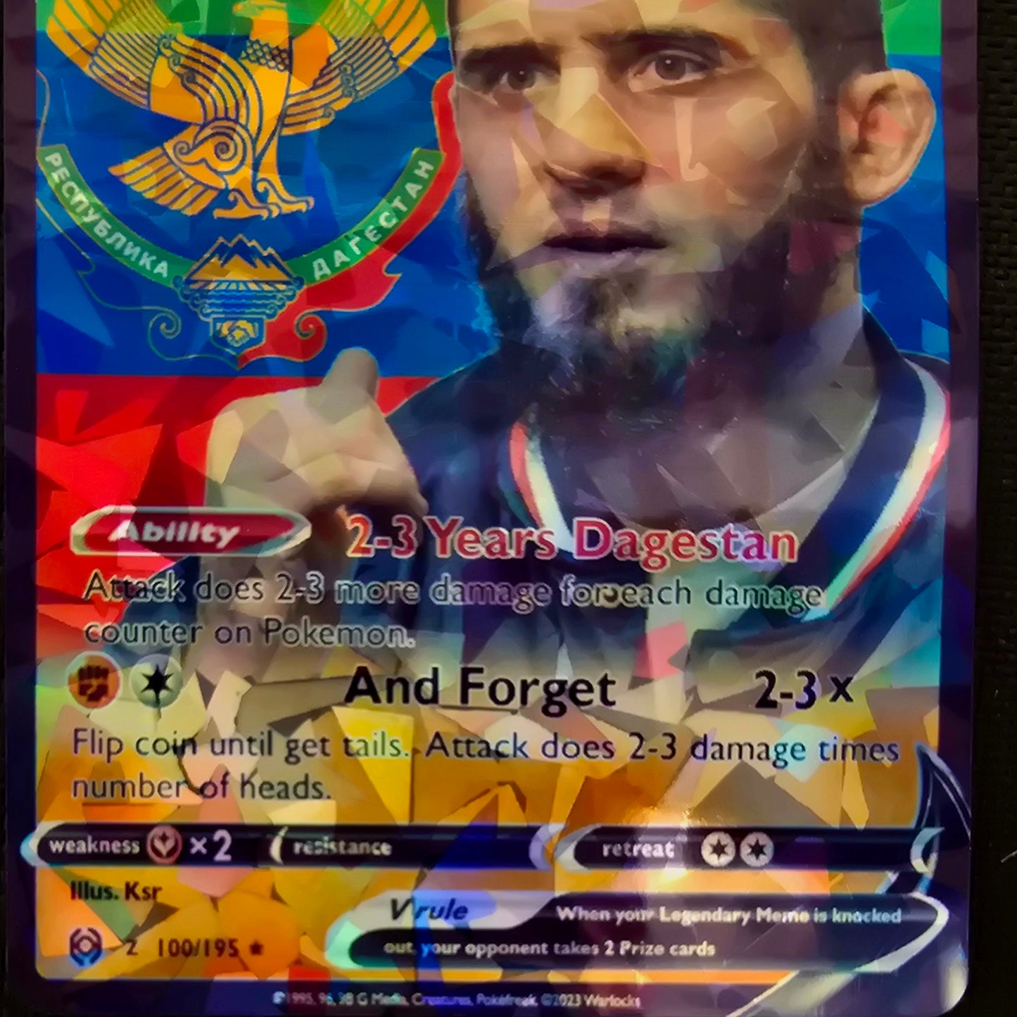 Makhachev Meme 2-3 years Dagestan and forget, Pokemon Card