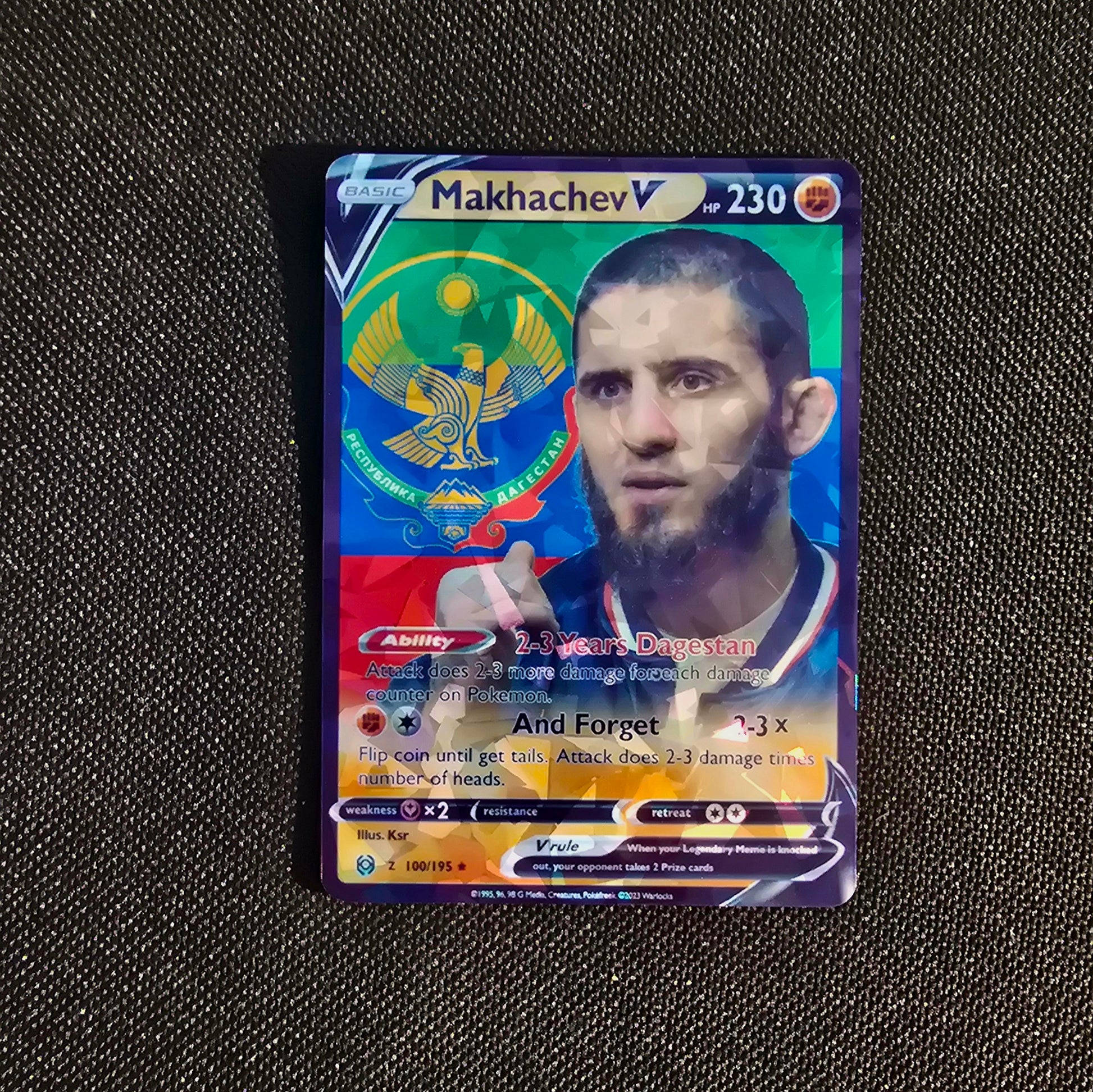 Makhachev Meme 2-3 years Dagestan and forget, Pokemon Card
