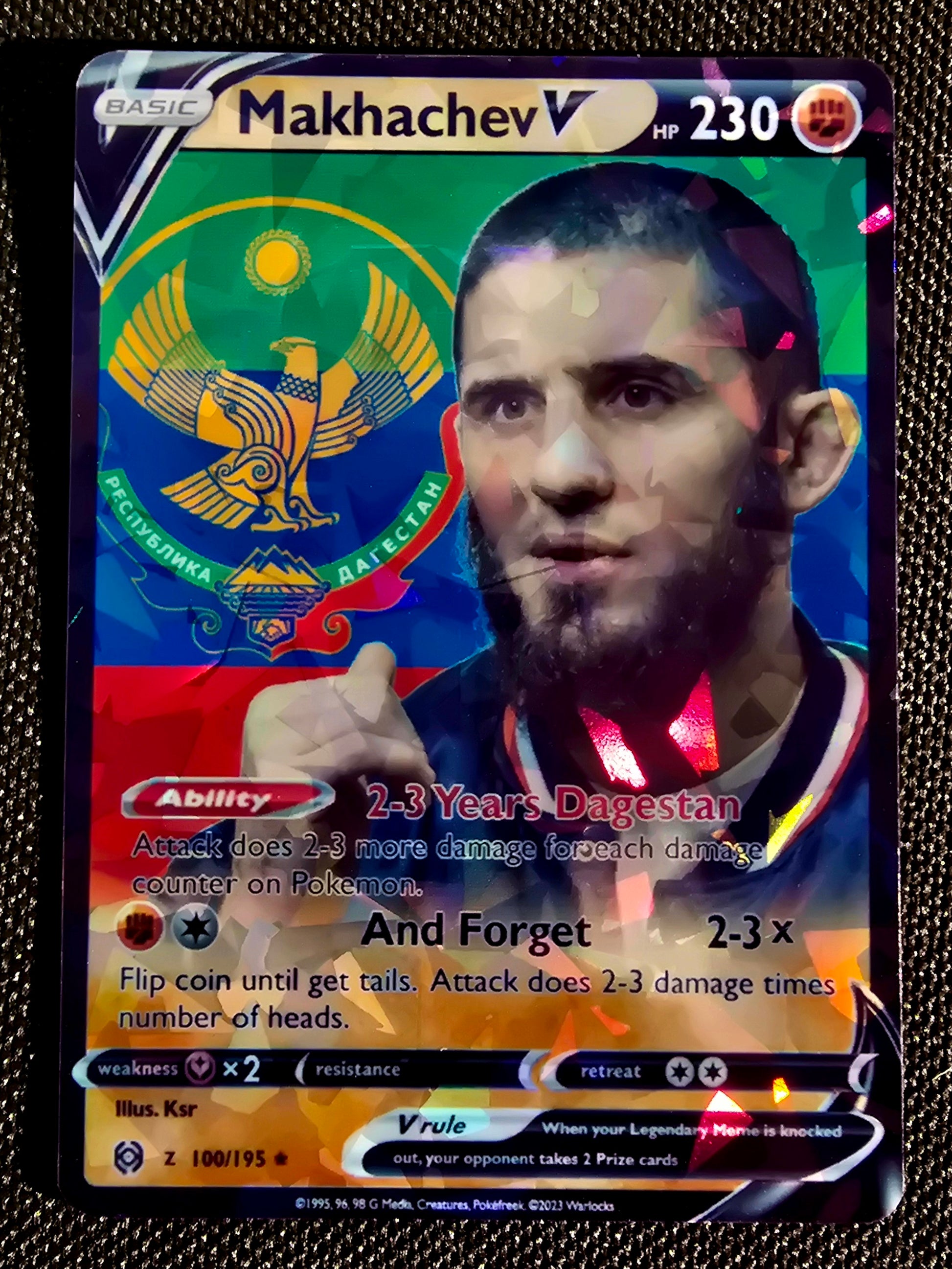 Makhachev Meme 2-3 years Dagestan and forget, Pokemon Card