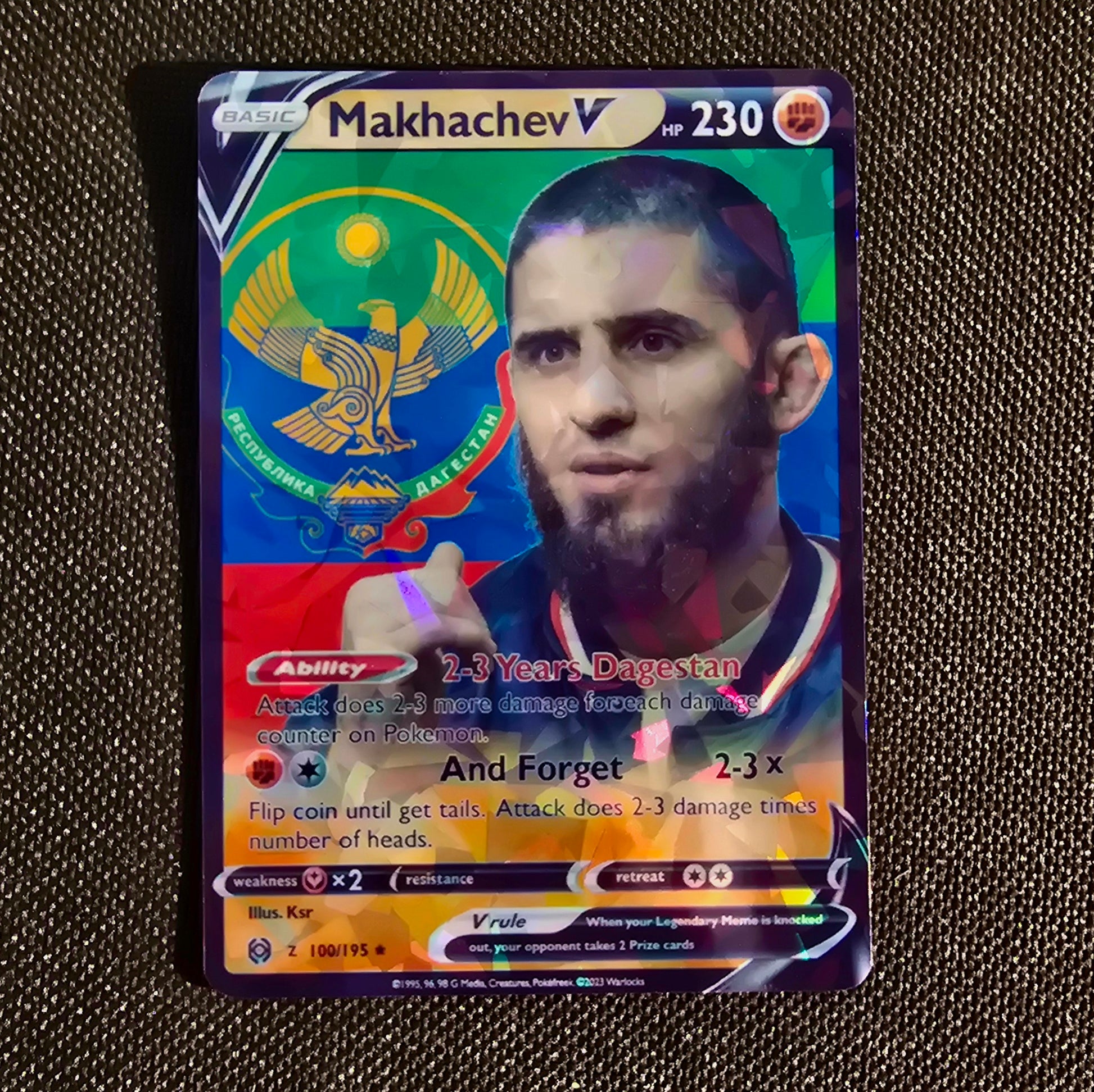 Makhachev Meme 2-3 years Dagestan and forget, Pokemon Card