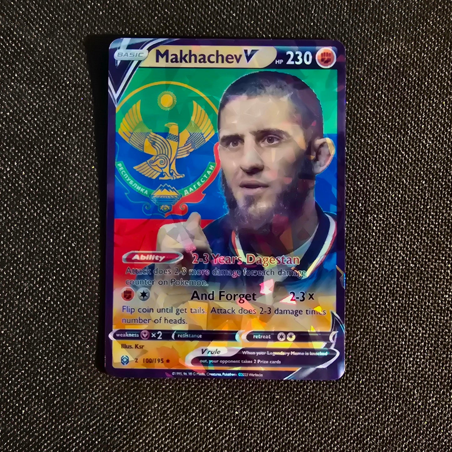 Makhachev Meme 2-3 years Dagestan and forget, Pokemon Card