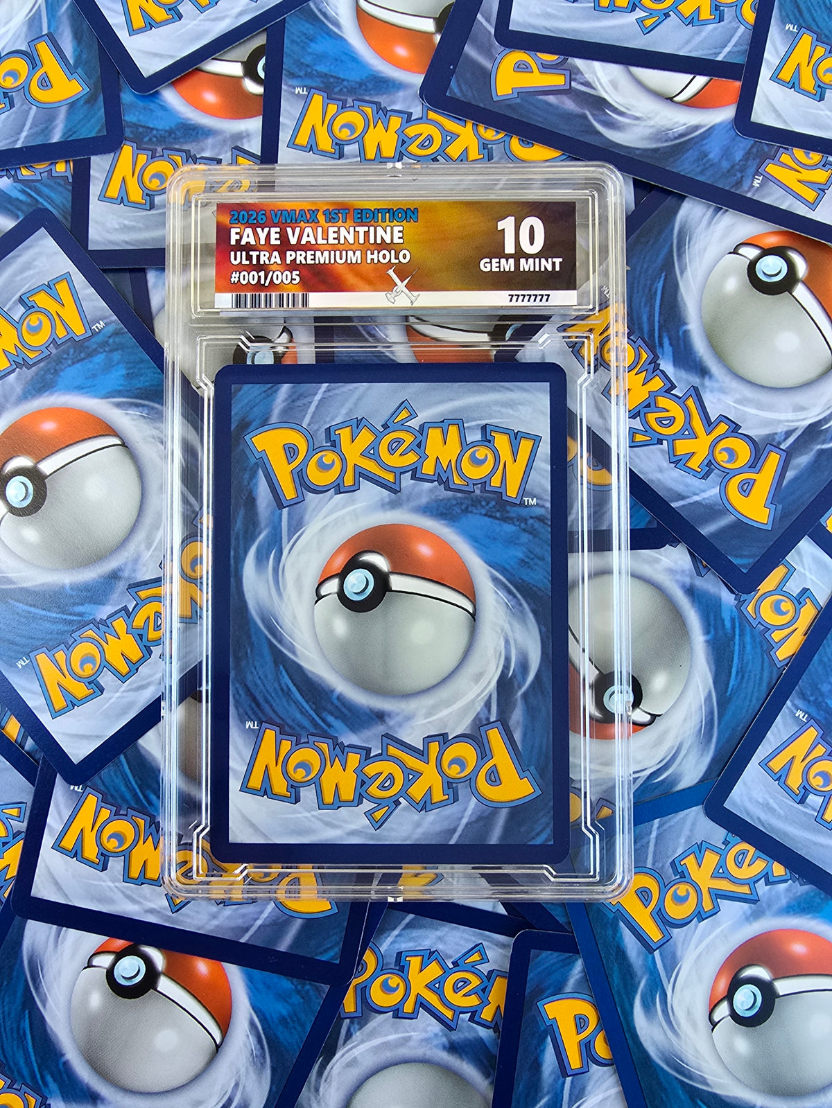 Faye Valentine Pokemon Card - W/ custom Graded Slab