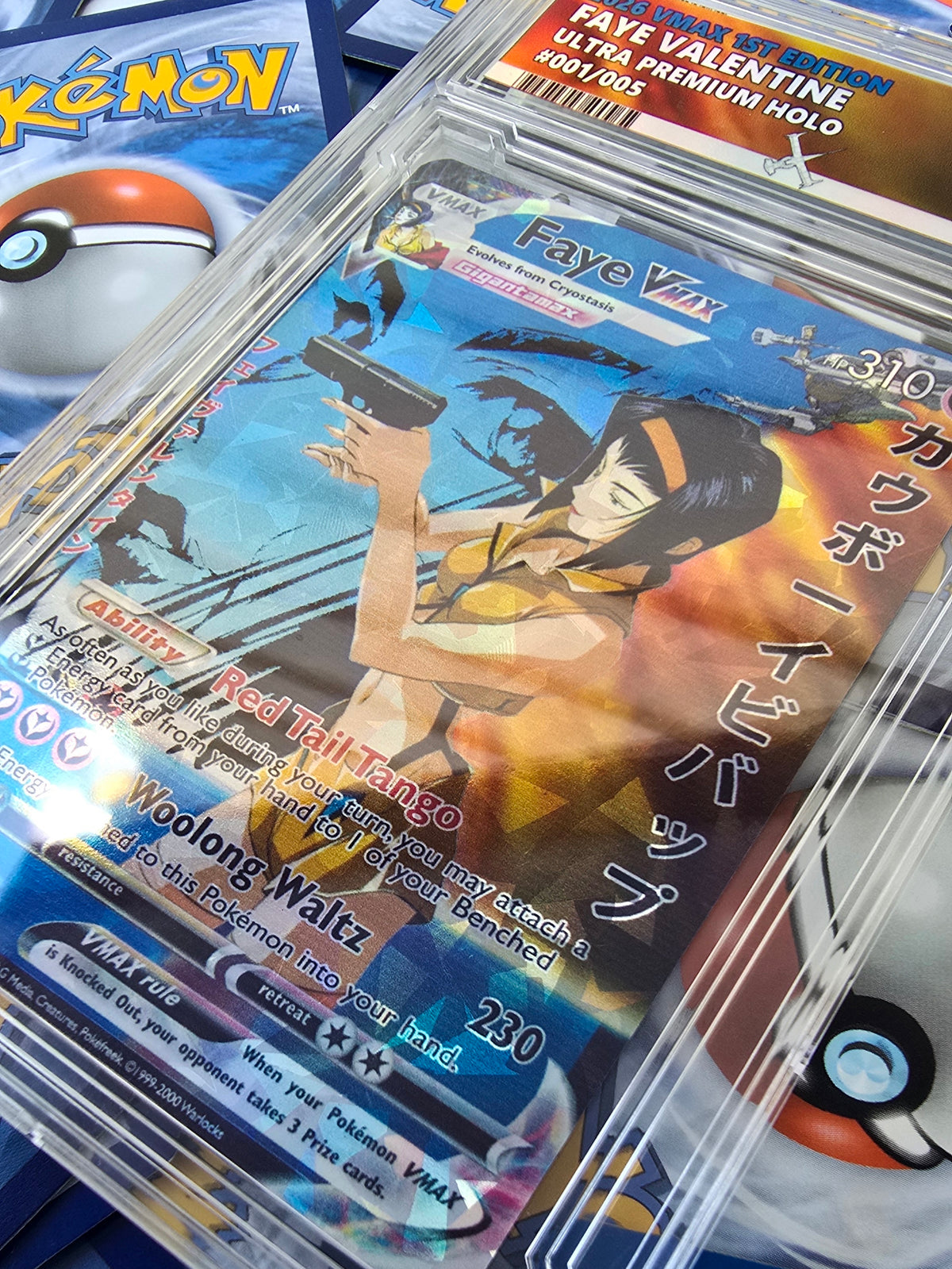 Faye Valentine Pokemon Card - W/ custom Graded Slab