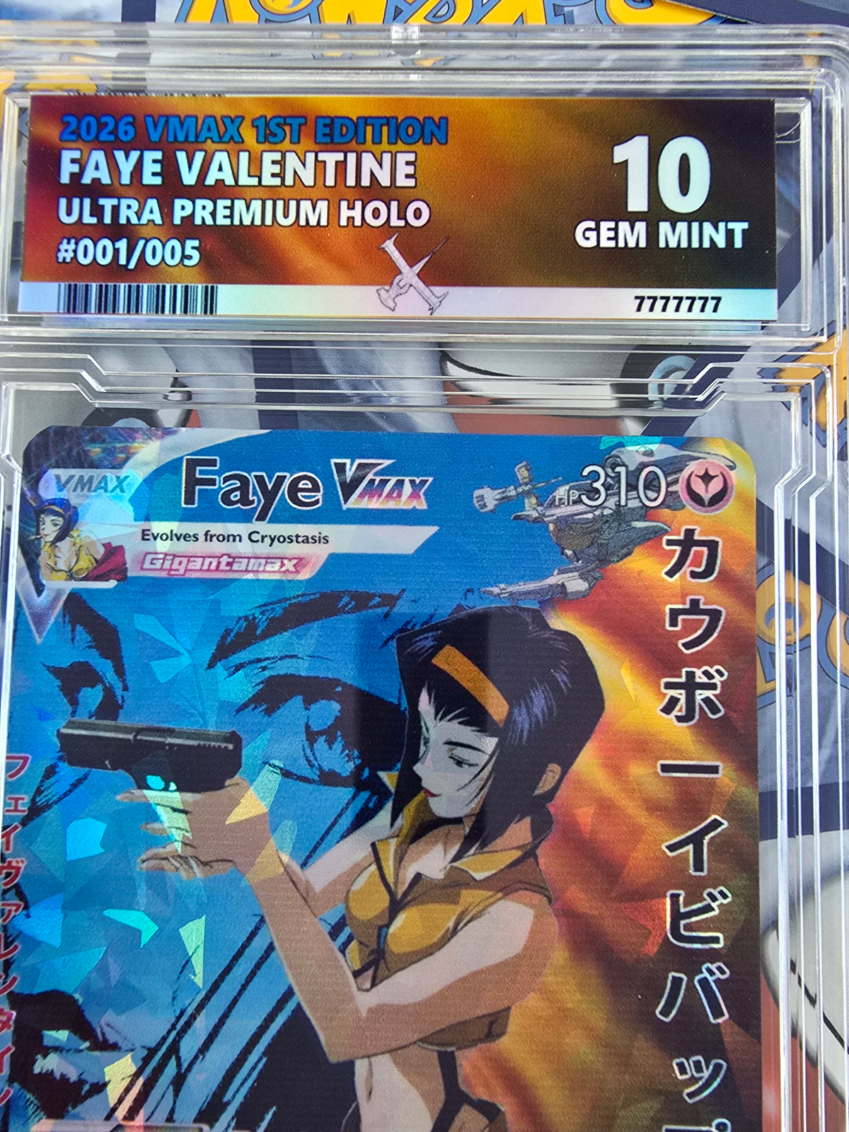 Faye Valentine Pokemon Card - W/ custom Graded Slab