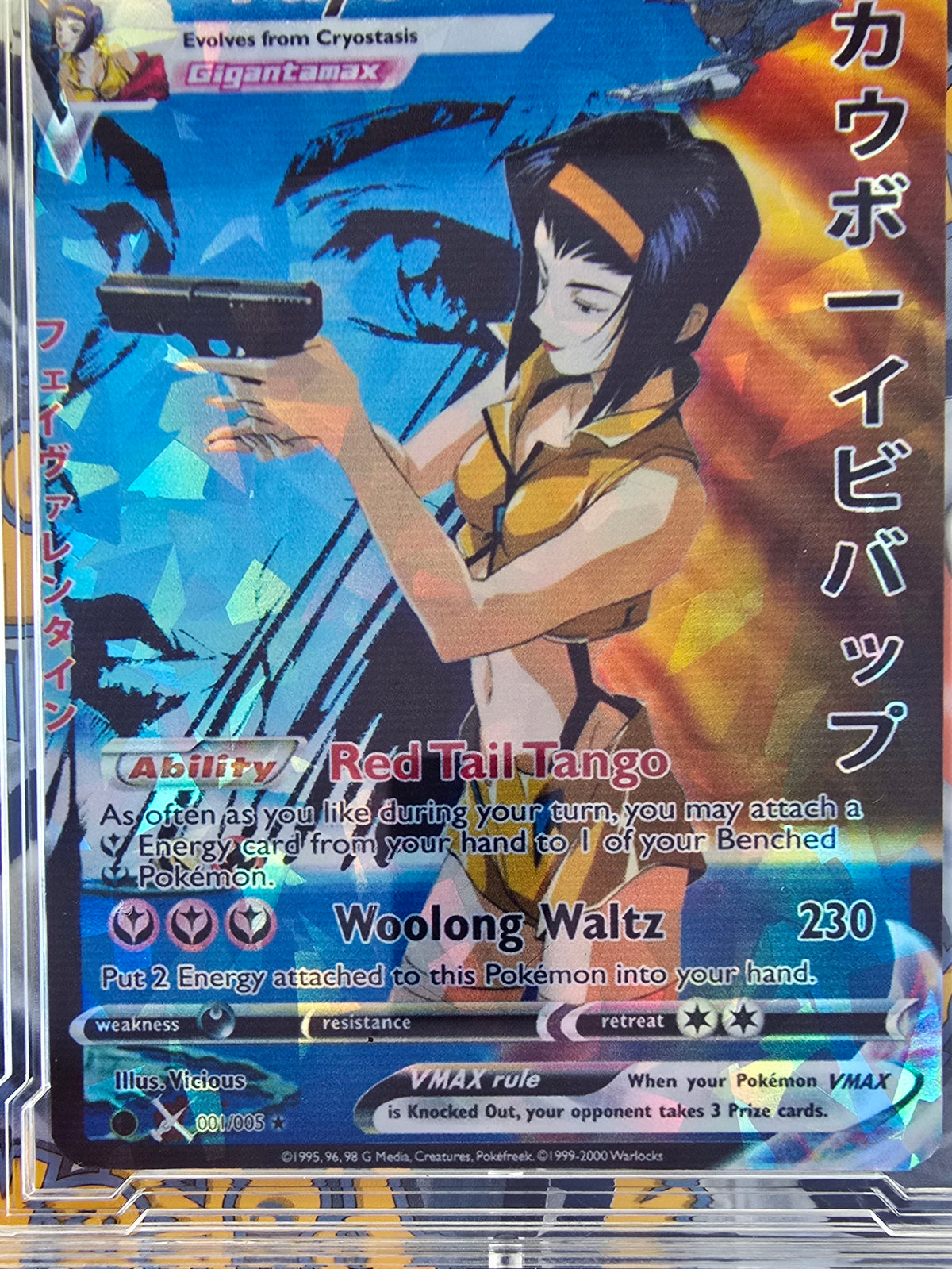 Faye Valentine Pokemon Card - W/ custom Graded Slab