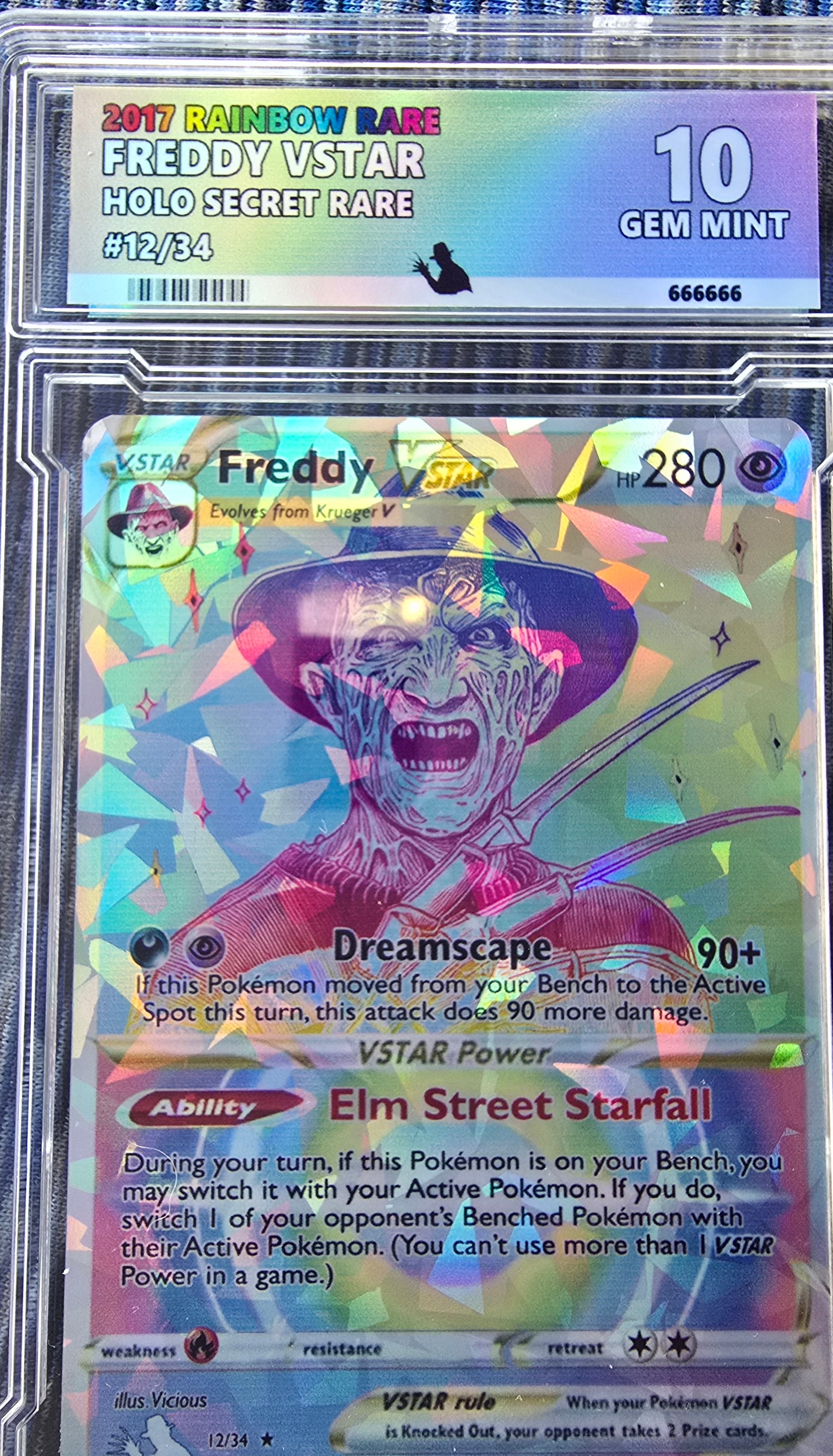 Freddy Krueger w/ Custom Slab Pokemon Card