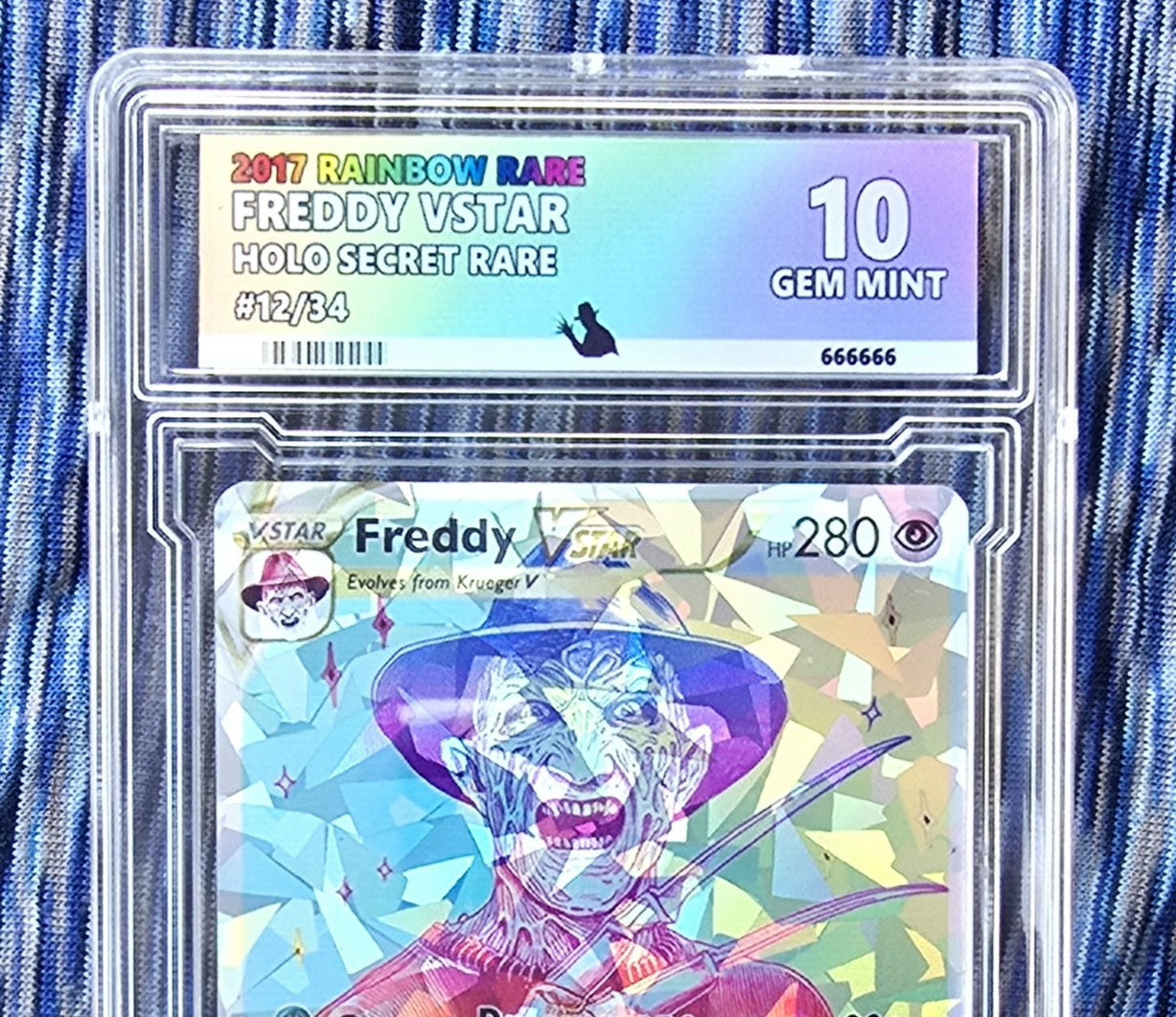 Freddy Krueger w/ Custom Slab Pokemon Card