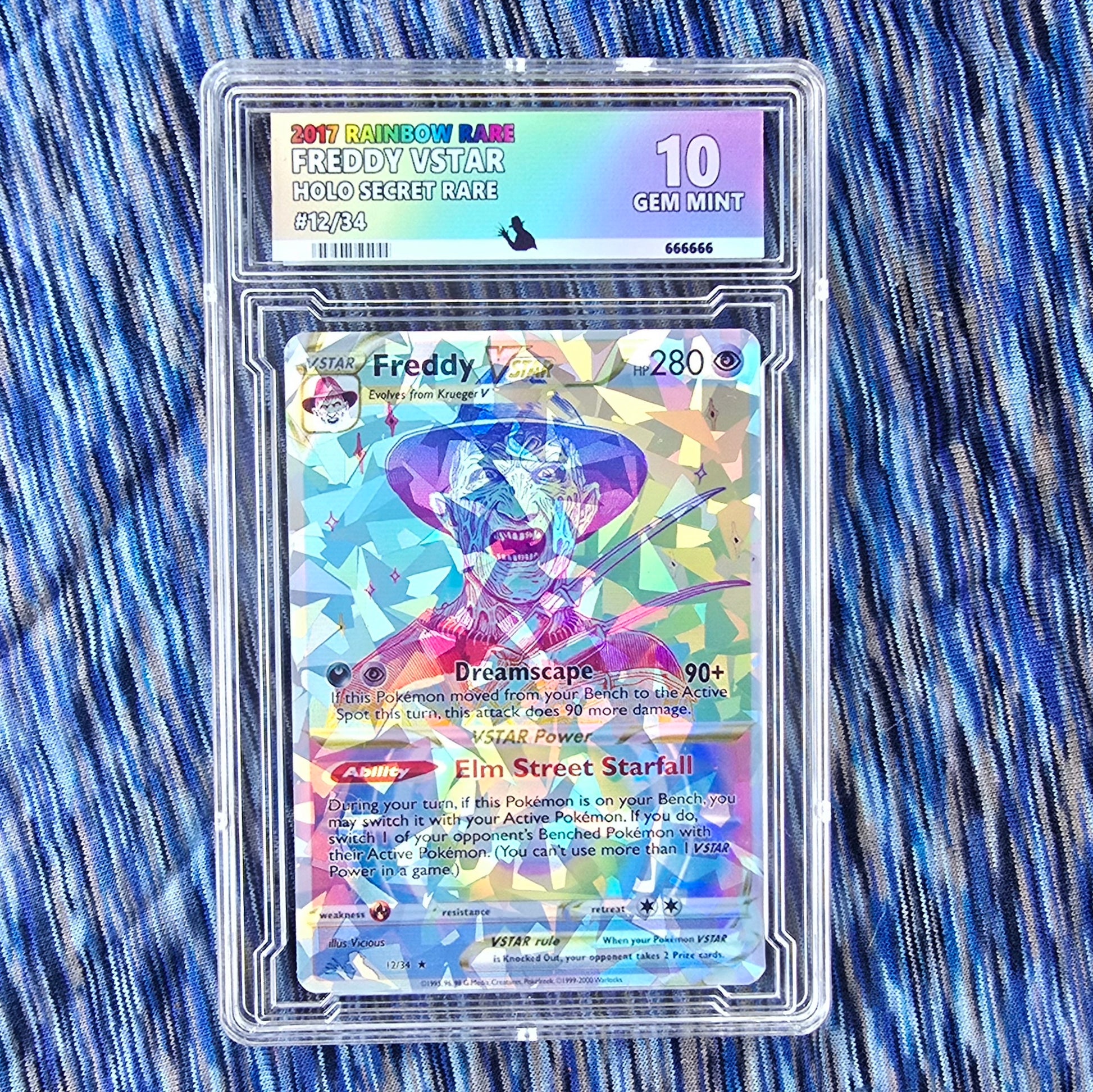 Freddy Krueger w/ Custom Slab Pokemon Card