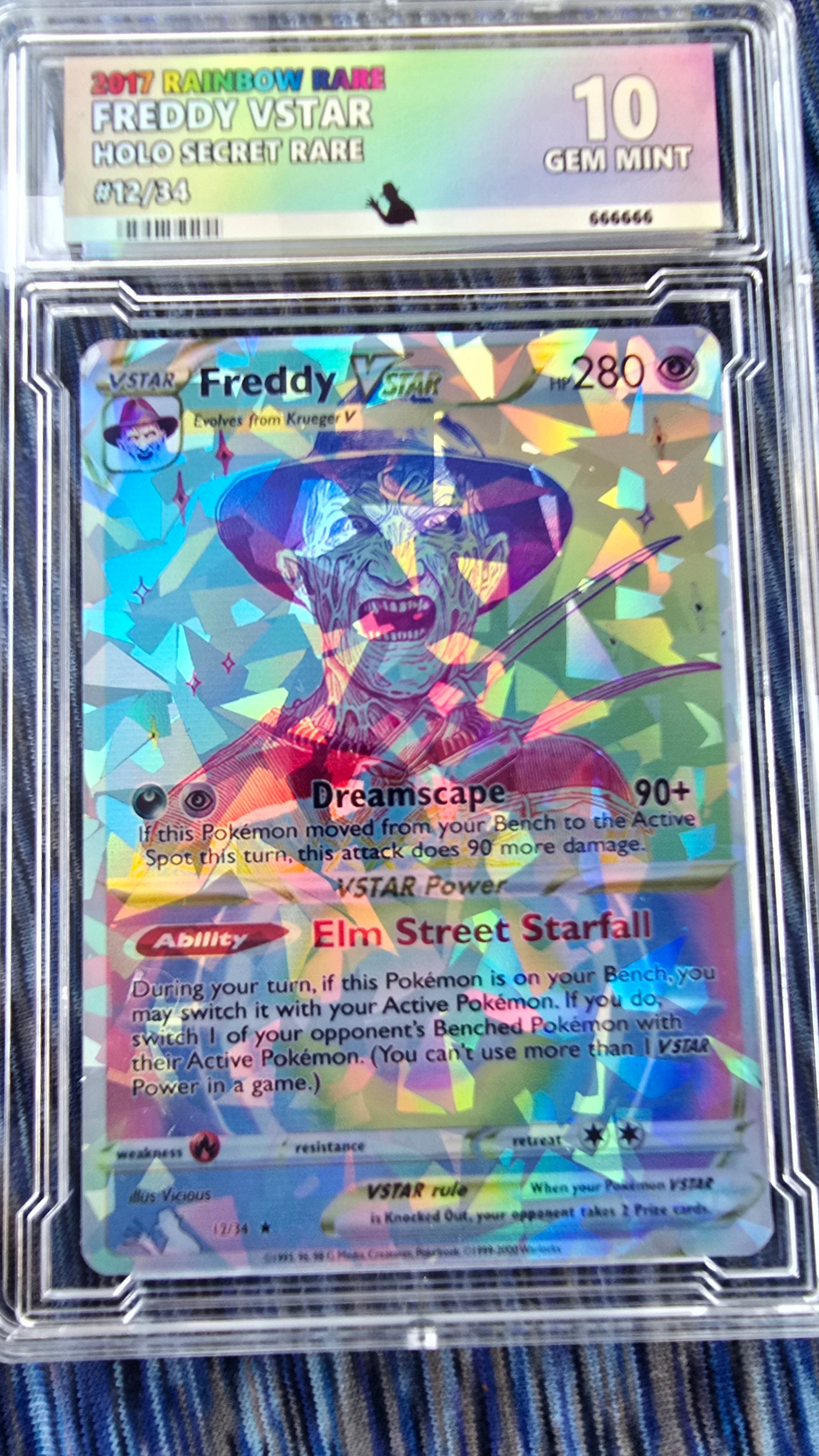 Freddy Krueger w/ Custom Slab Pokemon Card