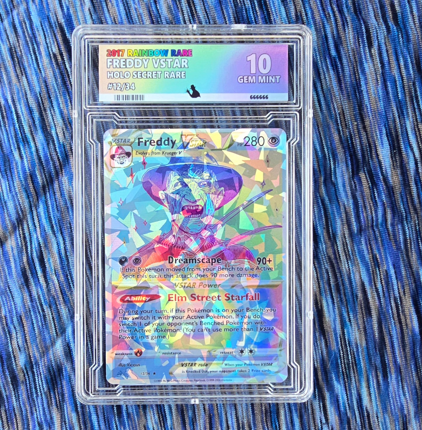 Freddy Krueger w/ Custom Slab Pokemon Card