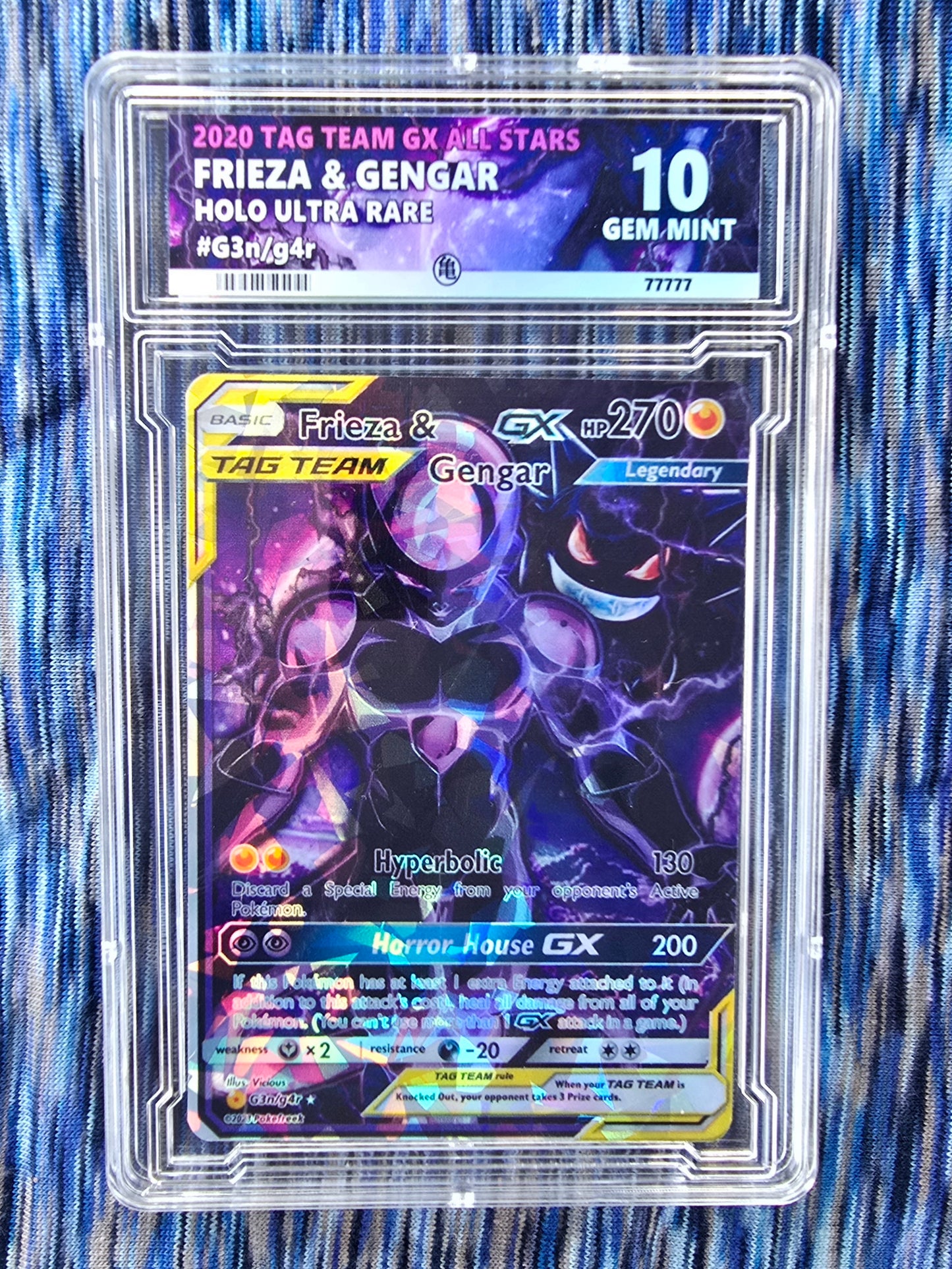 Frieza and Gengar Tag Team Pokemon Card w/ Custom Slab
