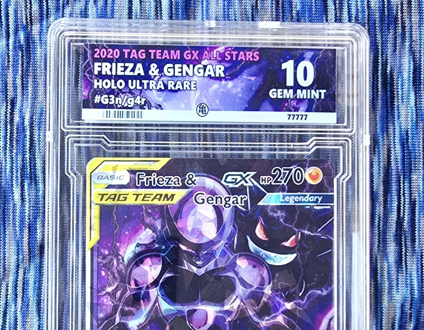 Frieza and Gengar Tag Team Pokemon Card w/ Custom Slab
