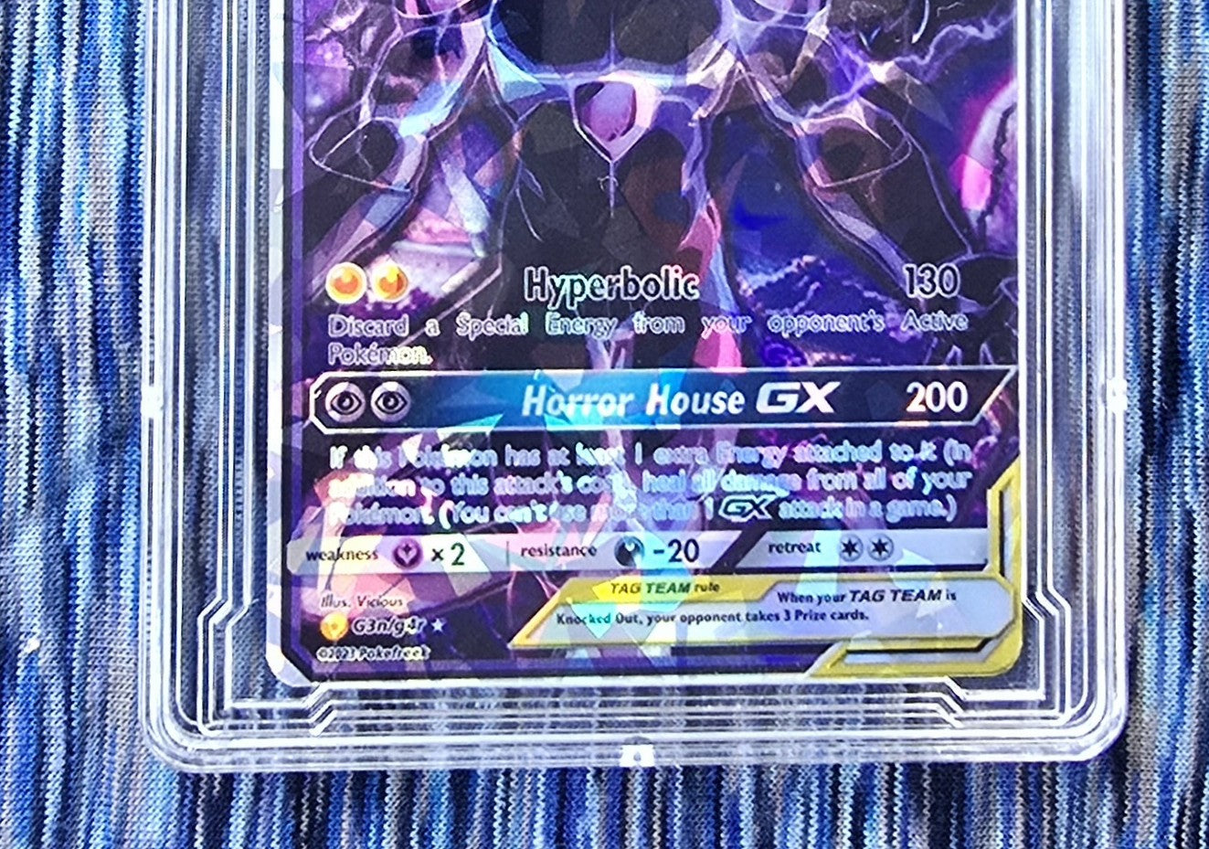 Frieza and Gengar Tag Team Pokemon Card w/ Custom Slab
