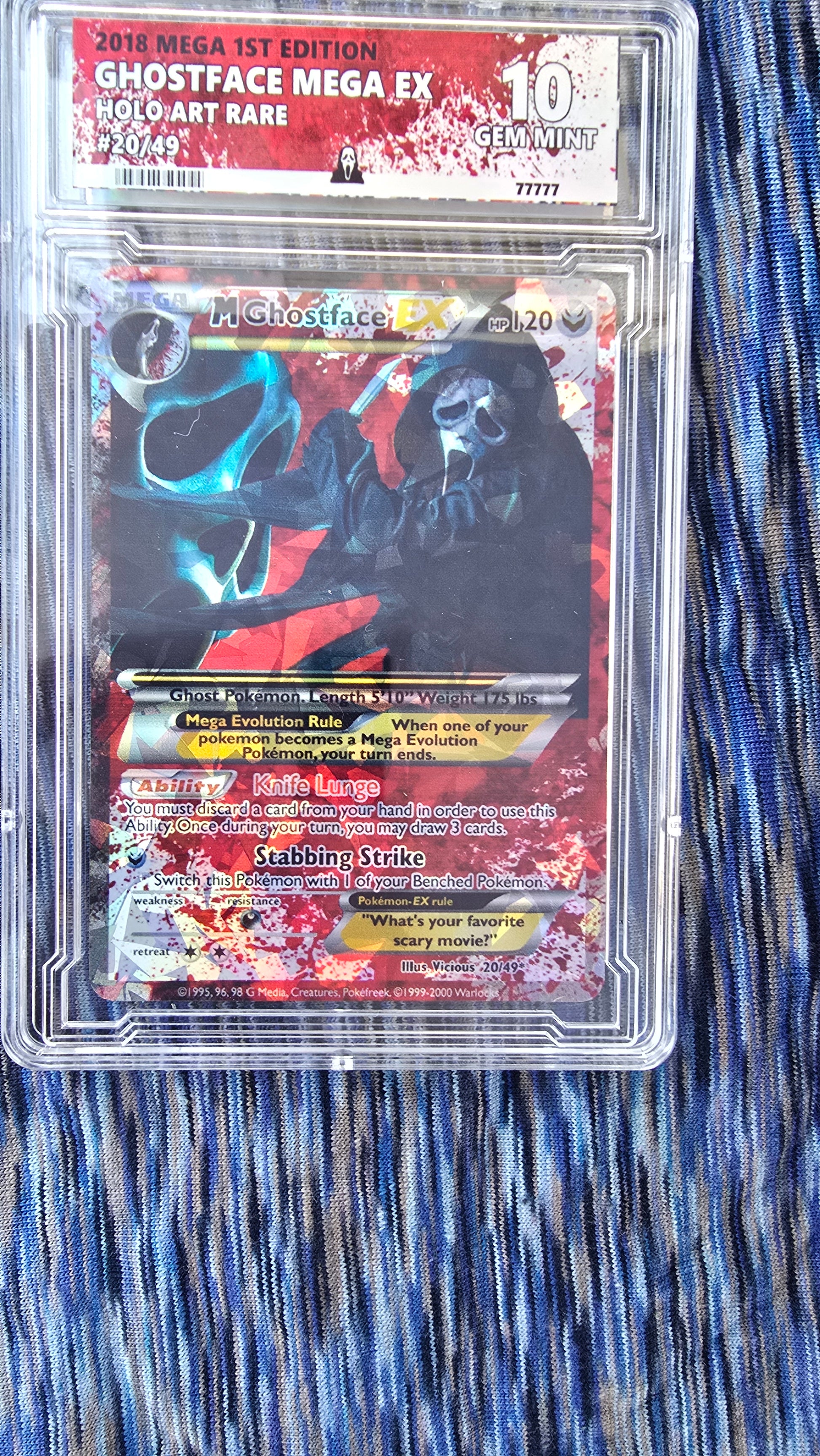 Ghost Face Pokemon Card - Scream - Custom Slab