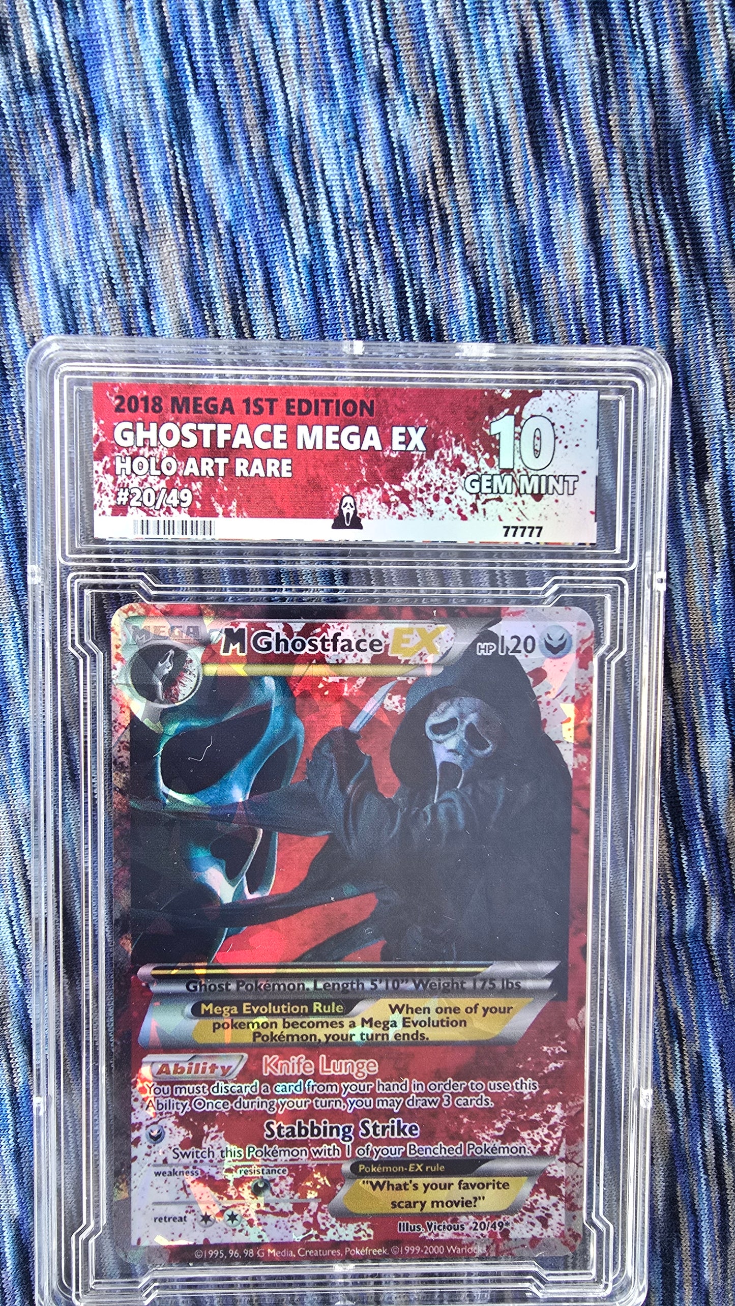 Ghost Face Pokemon Card - Scream - Custom Slab