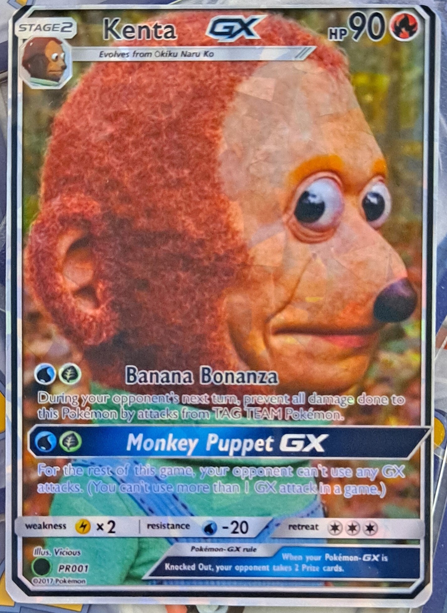 Monkey Puppet meme Pokemon Card