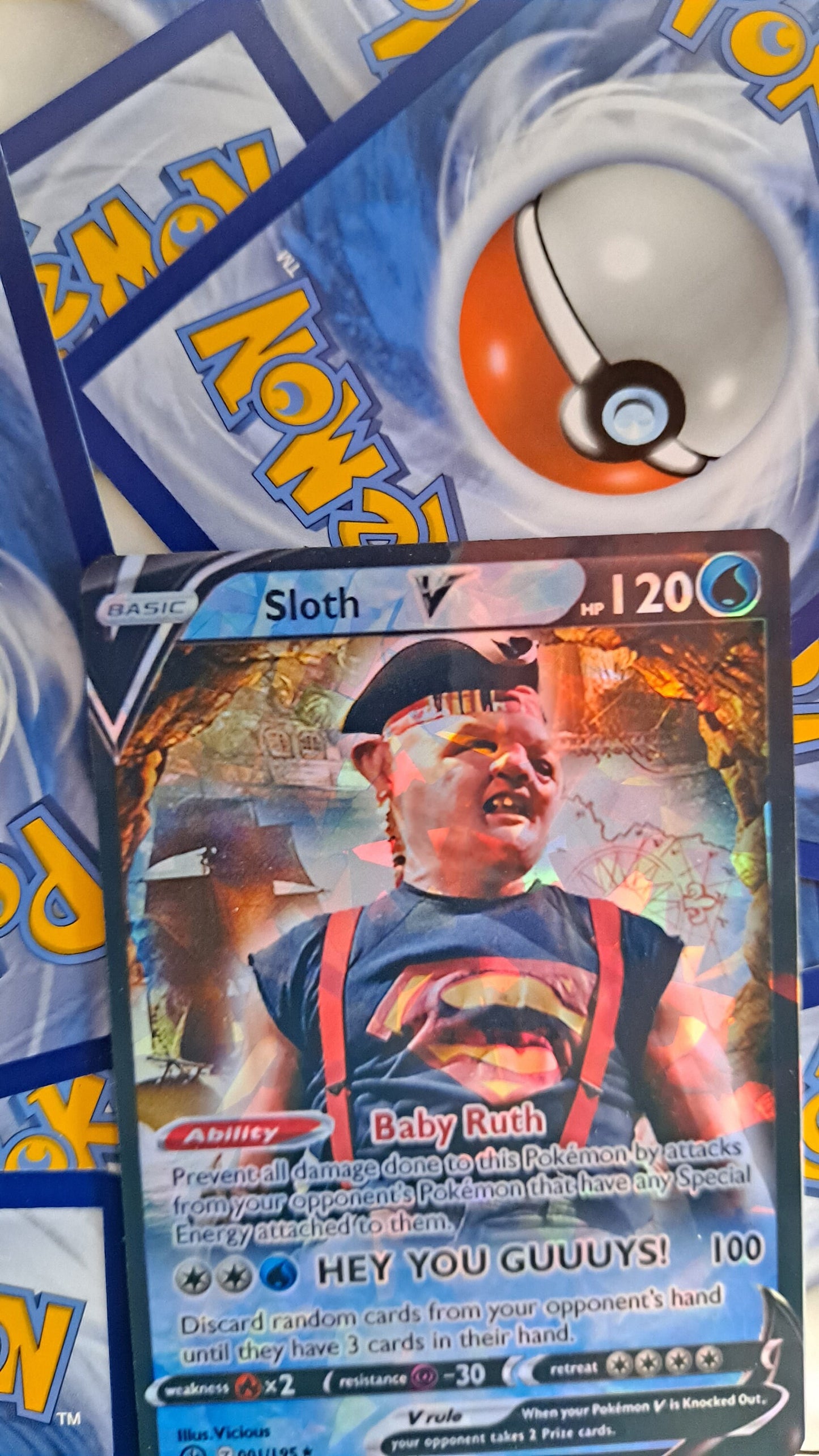 Sloth Pokemon Card - The Goonies