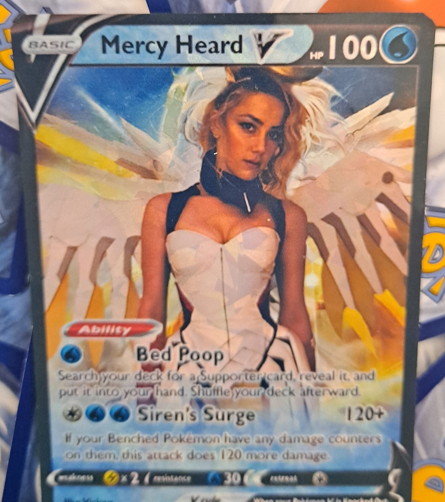 Amber Heard Pokemon Card - mercy Overwatch cosplay