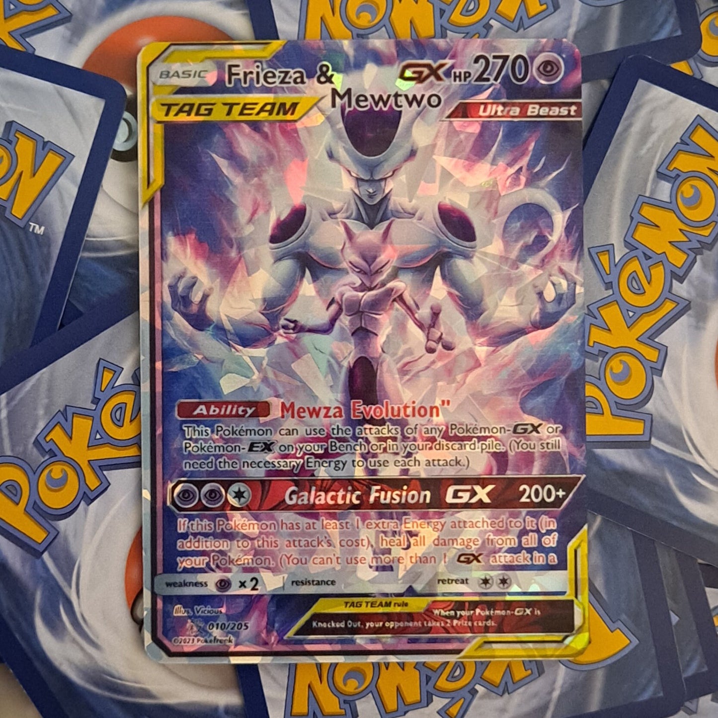 Mewtwo and Frieza Tag Team Pokemon Card