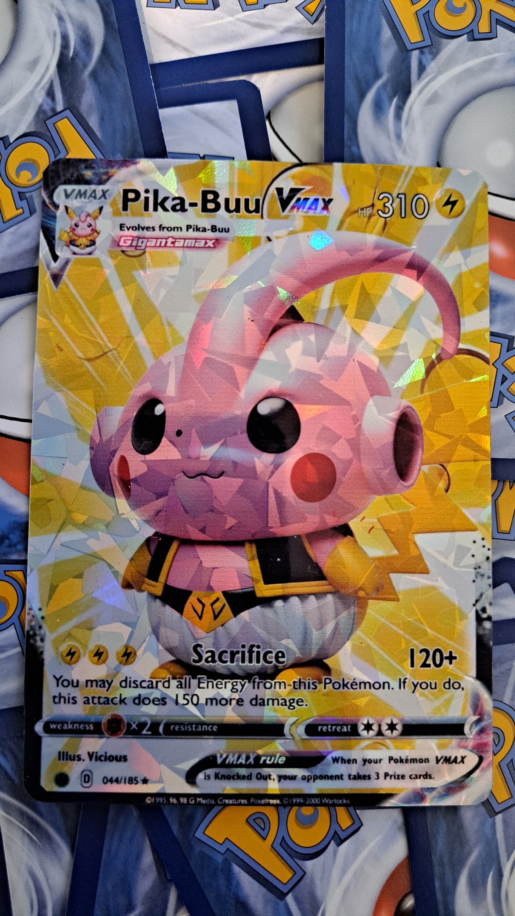 Pikachu and Majin Buu Fusion Pokemon Card - Pika-Buu