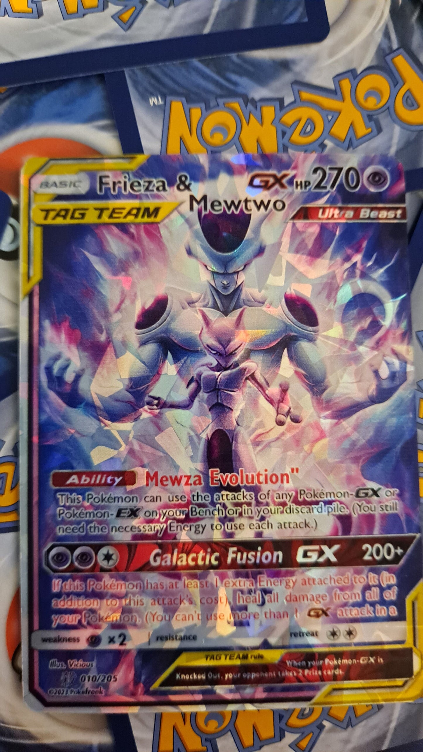 Mewtwo and Frieza Tag Team Pokemon Card