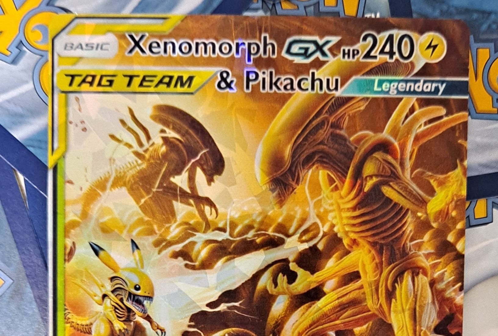 Xenomorph And Pikachu Tag Team Pokemon Card