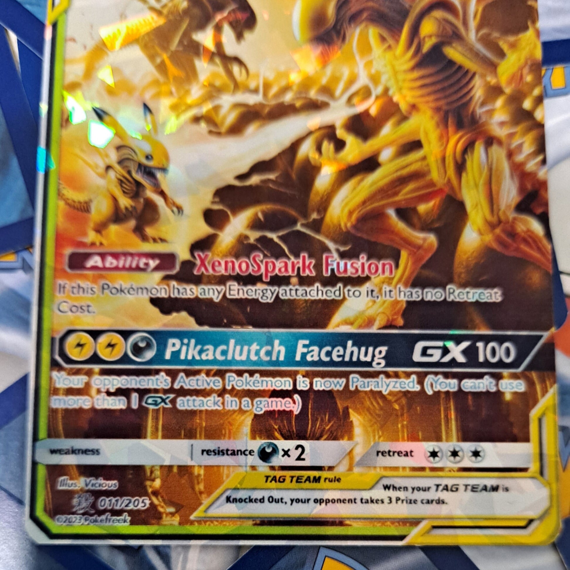 Xenomorph And Pikachu Tag Team Pokemon Card