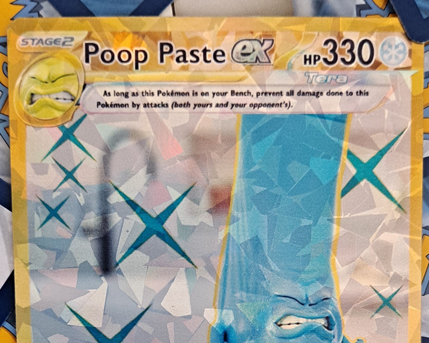 poop pokemon card I hope this is #fake. #larvitar #chowingdown on #moonpie #poop #obsidianflames