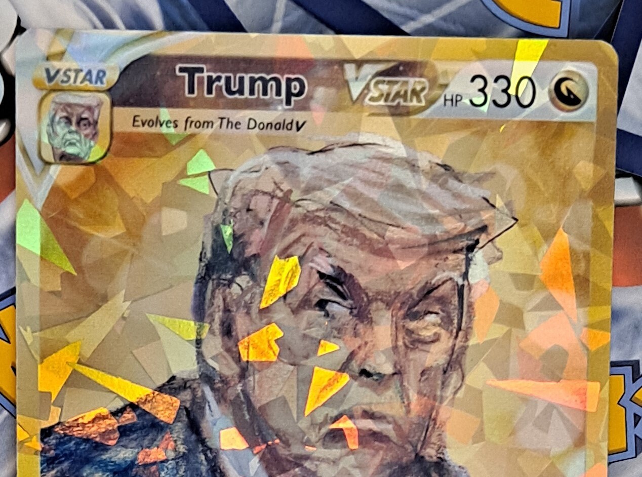 Trump Court Sketch Pokemon Card