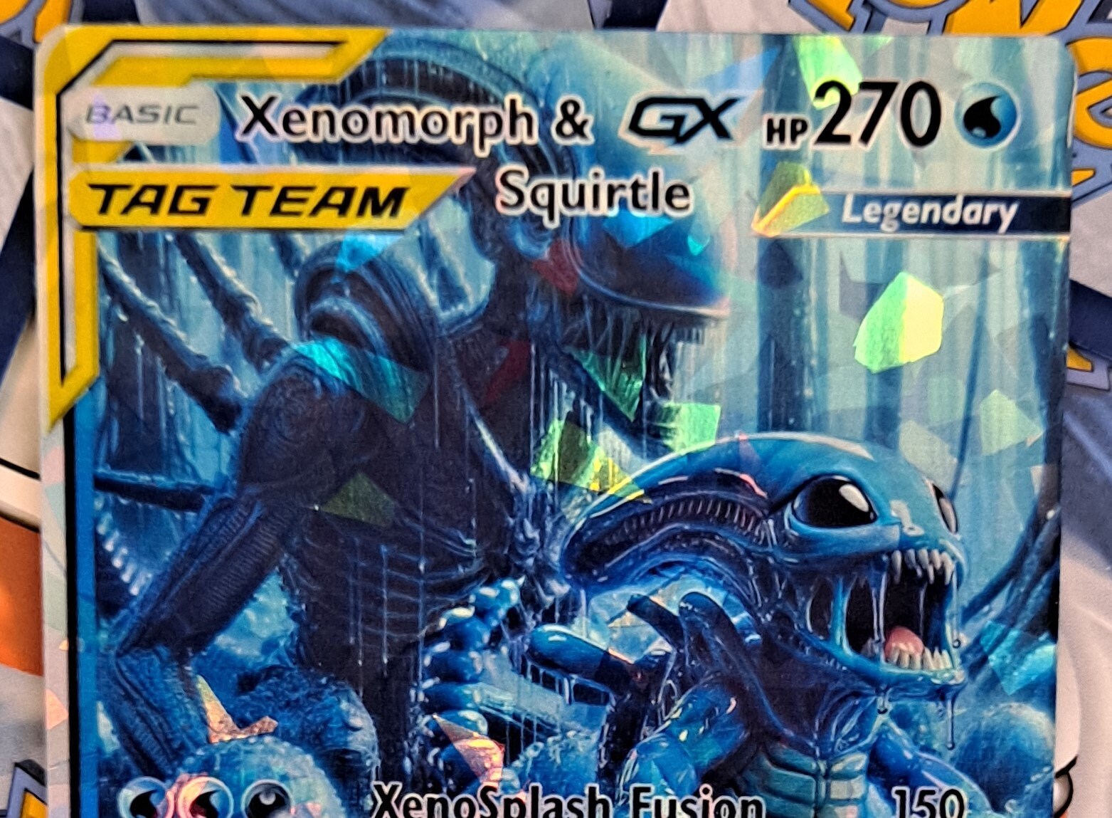 Squirtle And Xenomorph Tag Team Pokemon Card